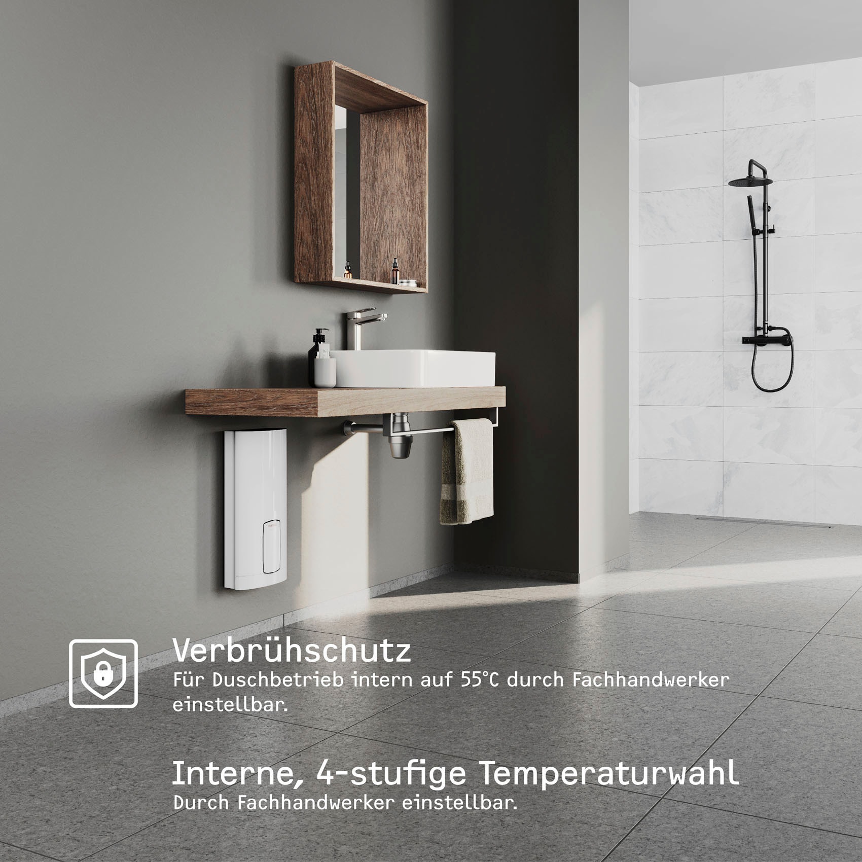 STIEBEL ELTRON Komfort-Durchlauferhitzer »HDB-E 18/21/24 Trend«, 2i Technologie für nahezu konstante Warmwassertemperatur