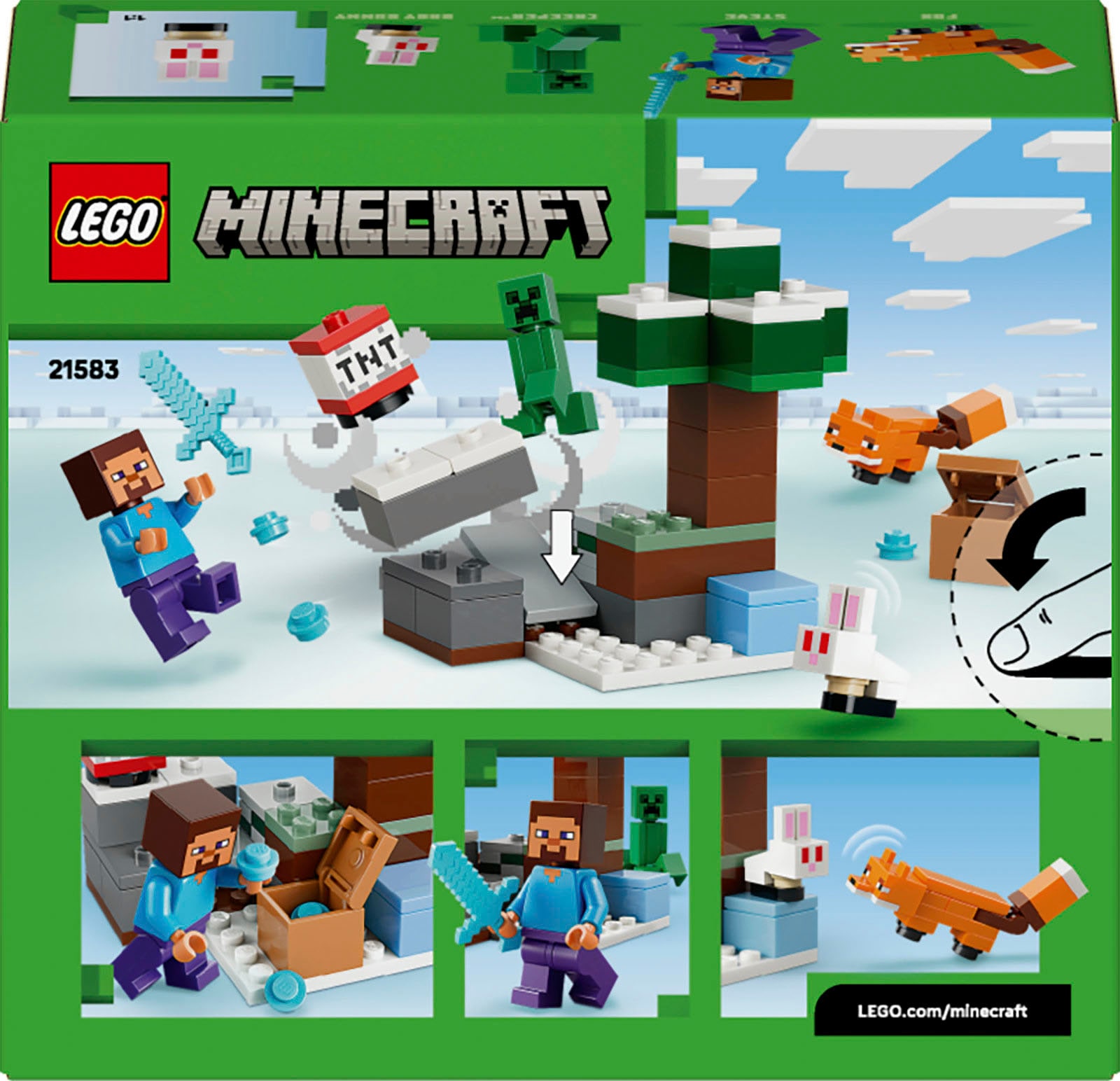 LEGO® Konstruktionsspielsteine »Steves Abenteuer in der Taiga (21583), LEGO Minecraft« Made in Europe