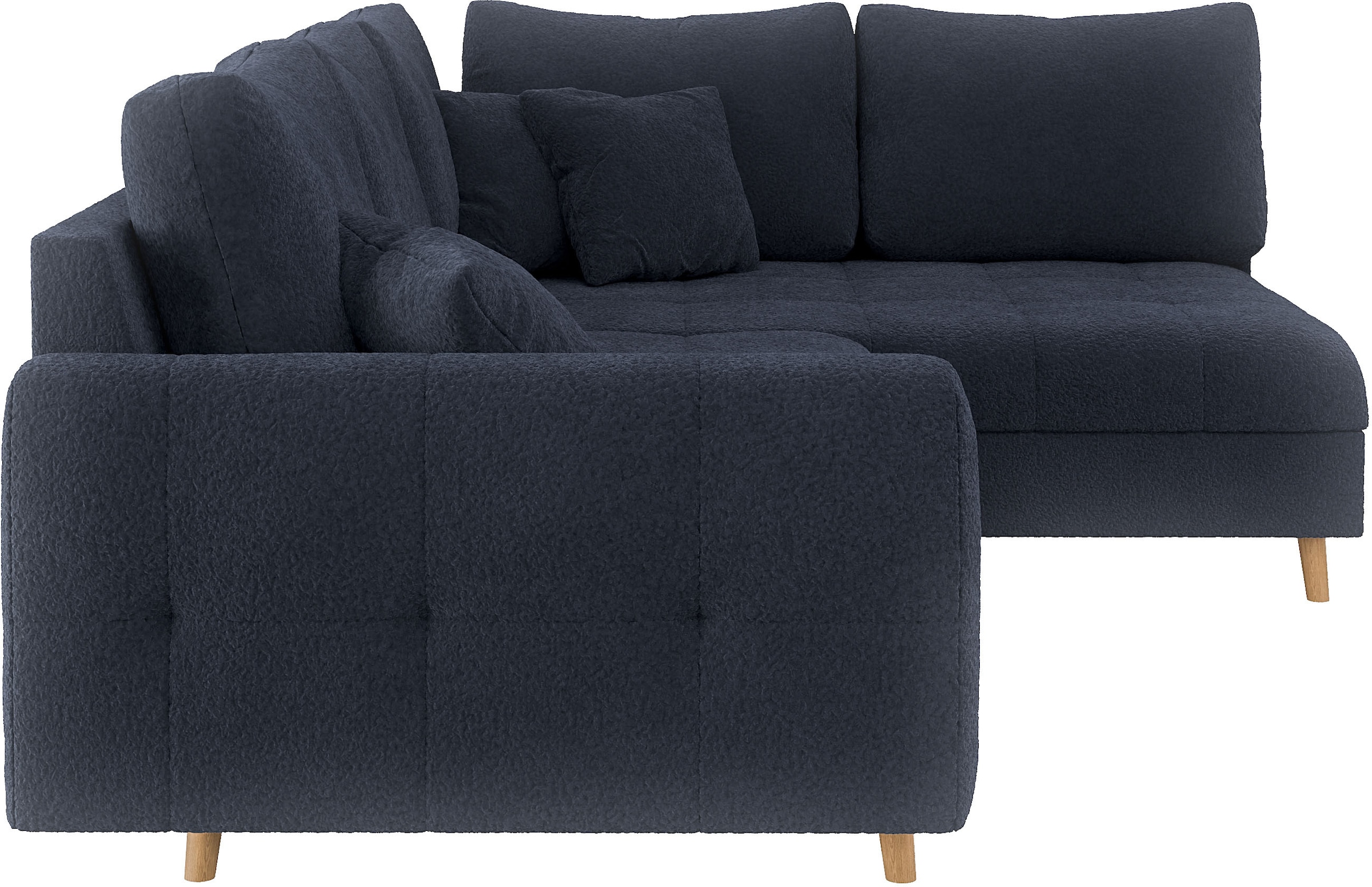 Home affaire Ecksofa »CHARRE L-Form mit Ottomane, Maße B/T/H: 231/161/81 cm«, feine Steppung, lose Rücken- und Zierkissen, auch in Cord und Bouclé