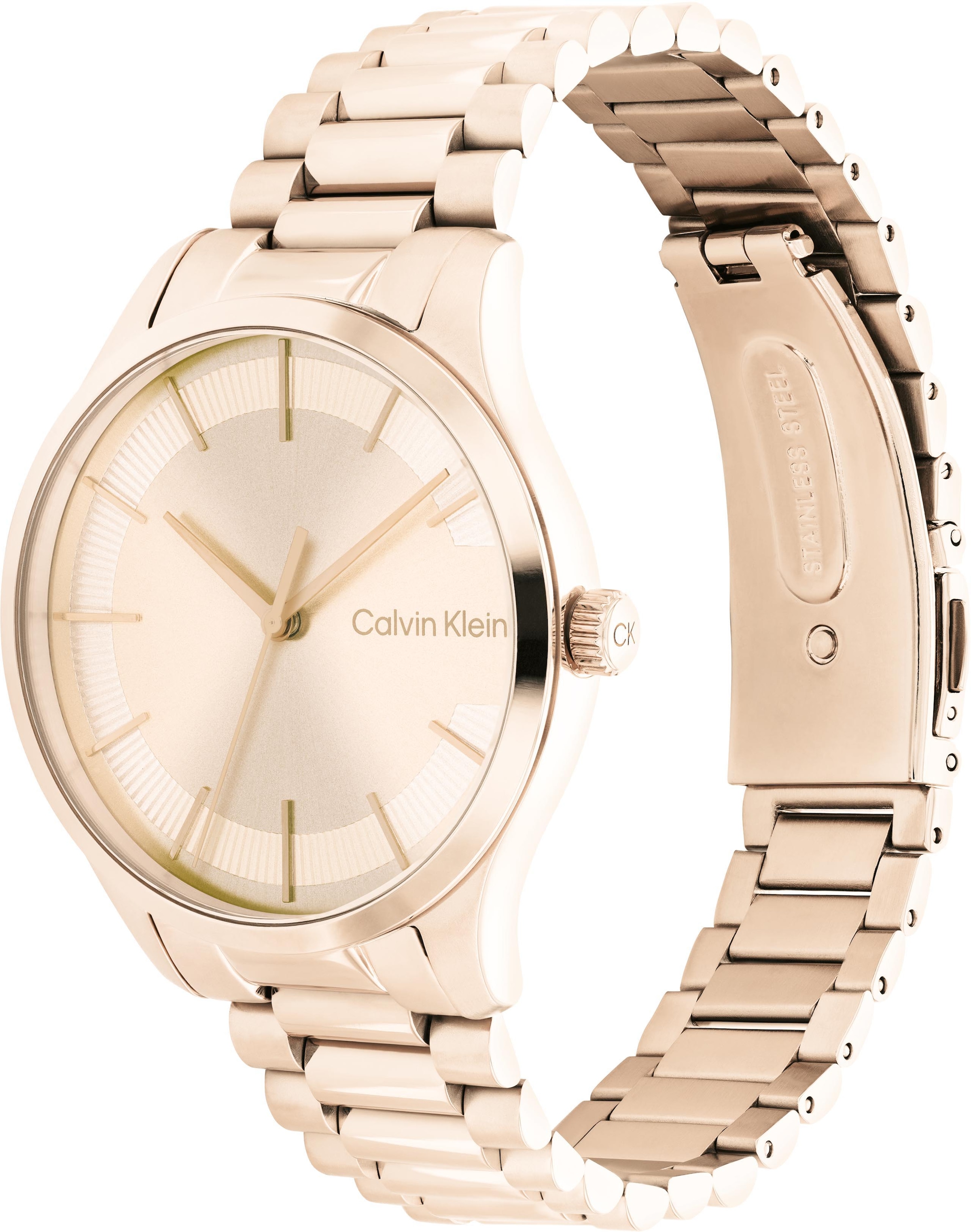 Calvin Klein Quarzuhr »ICONIC BRACELET 35 mm«, Armbanduhr, Damenuhr, Mineralglas, Edelstahlarmband