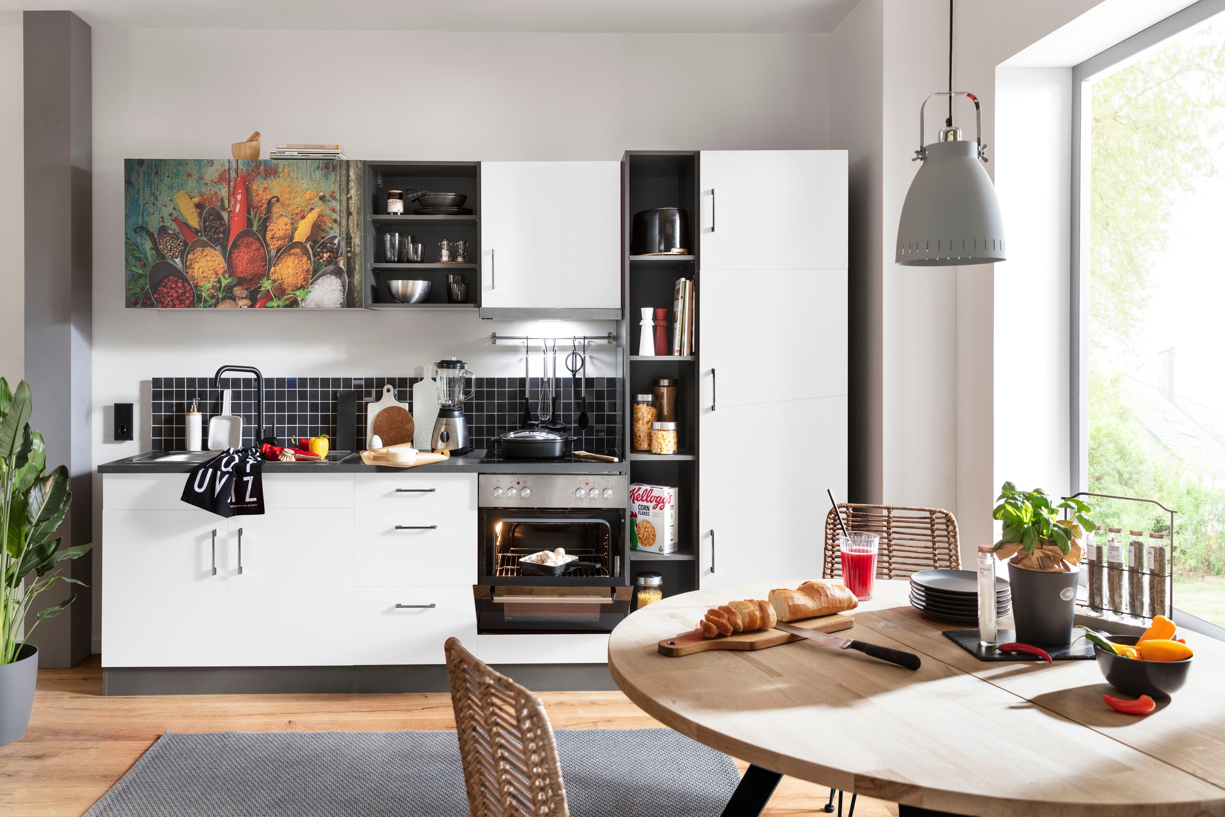 KOCHSTATION Küchenzeile »KS-Paris«, mit E-Geräten, Breite 300 cm