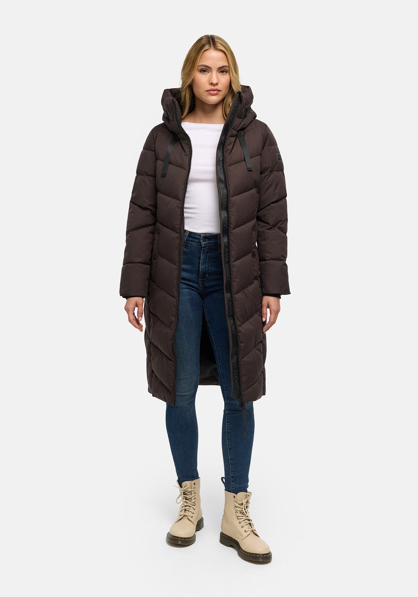 Navahoo Winterjacke »Navahoo Schmatzibaer lange Damen Winter Steppjacke N009«