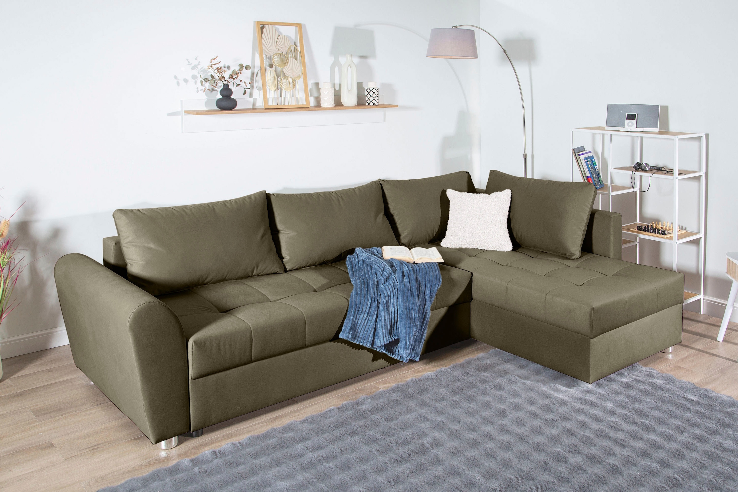 COLLECTION AB Ecksofa »JANA XL-Sofa L-Form«, inkl. Bettfunktion, Bettkasten und Bonnelfederkern
