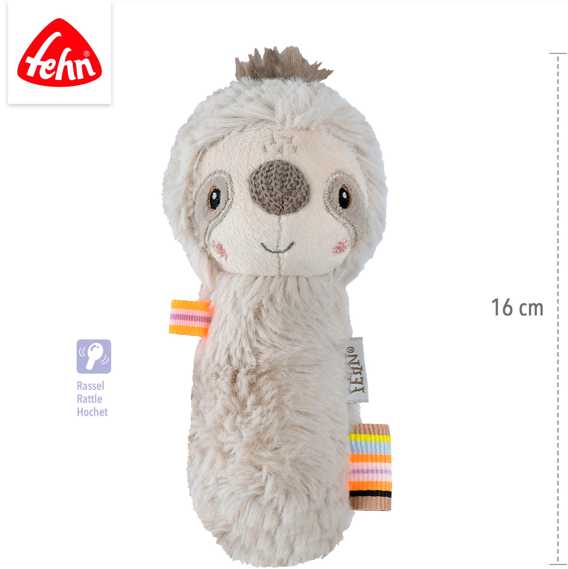 Fehn Greifspielzeug »Lazy, Crazy & Pink, Stabgreifling Faultier«