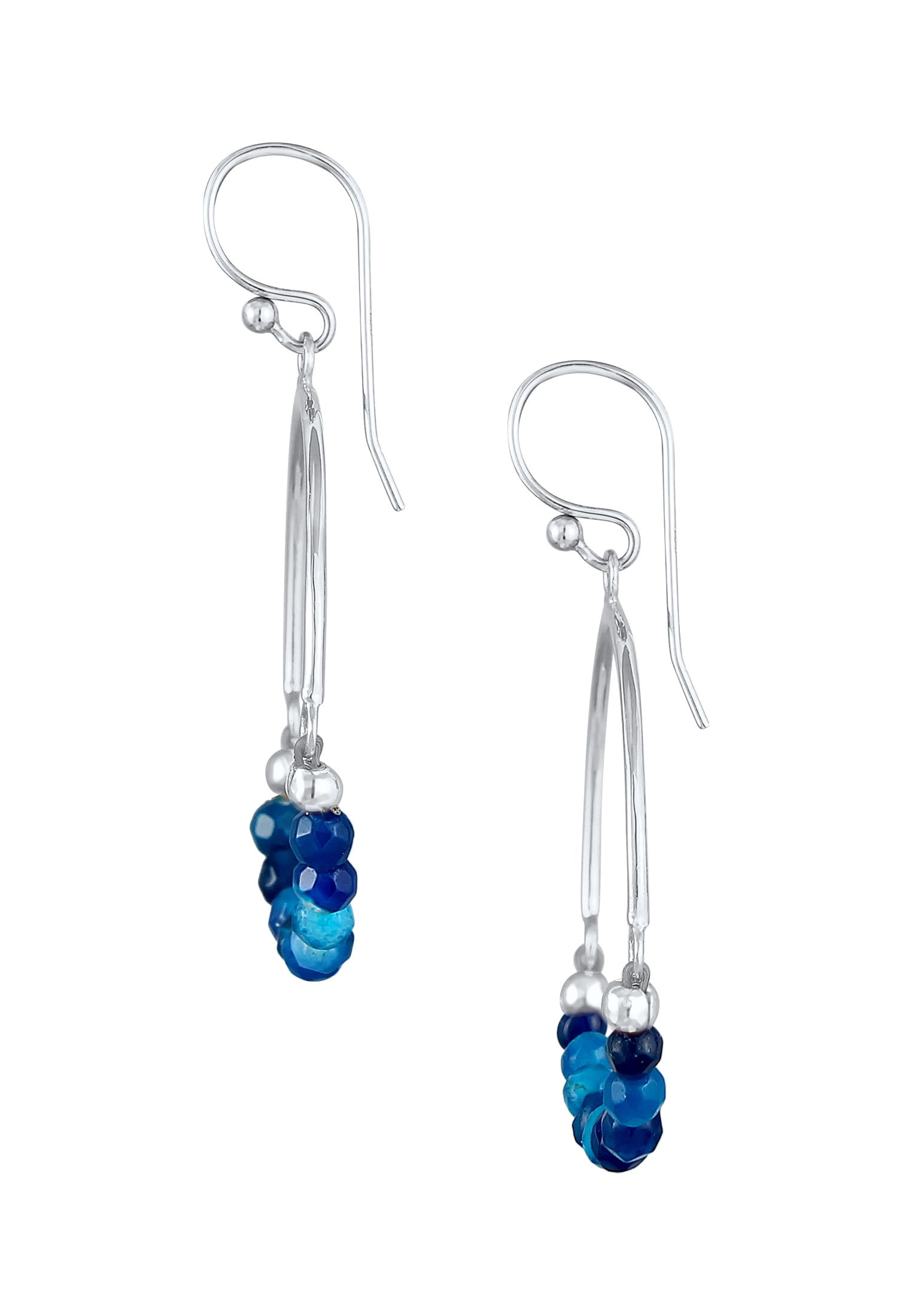 Elli Paar Ohrhänger »Ohrringe Edelstein Achat Beads Rund Boho Hippie 925 Silber«