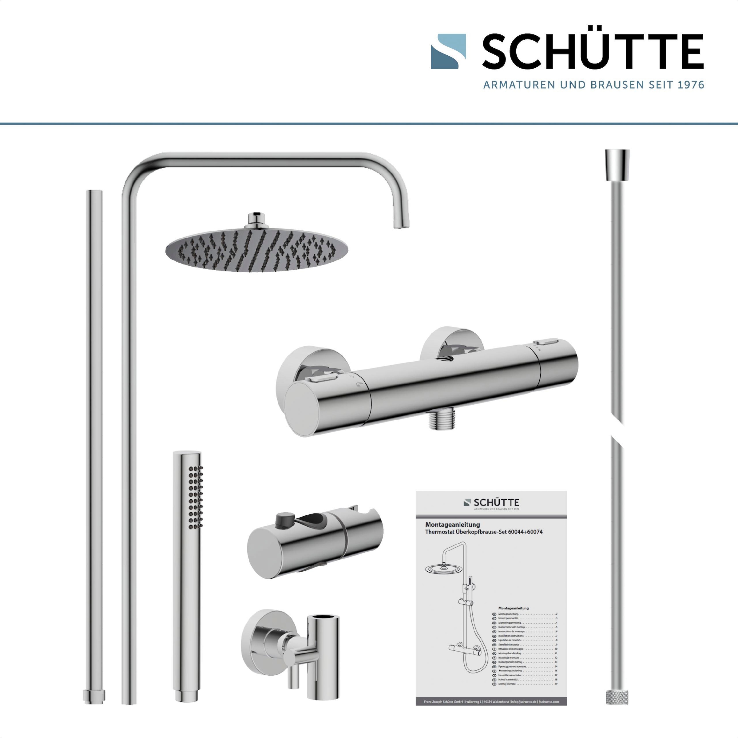 Schütte Brausegarnitur »AQUADUCT«, höhenverstellbar 80-120 cm, Antikalk, wassersparend