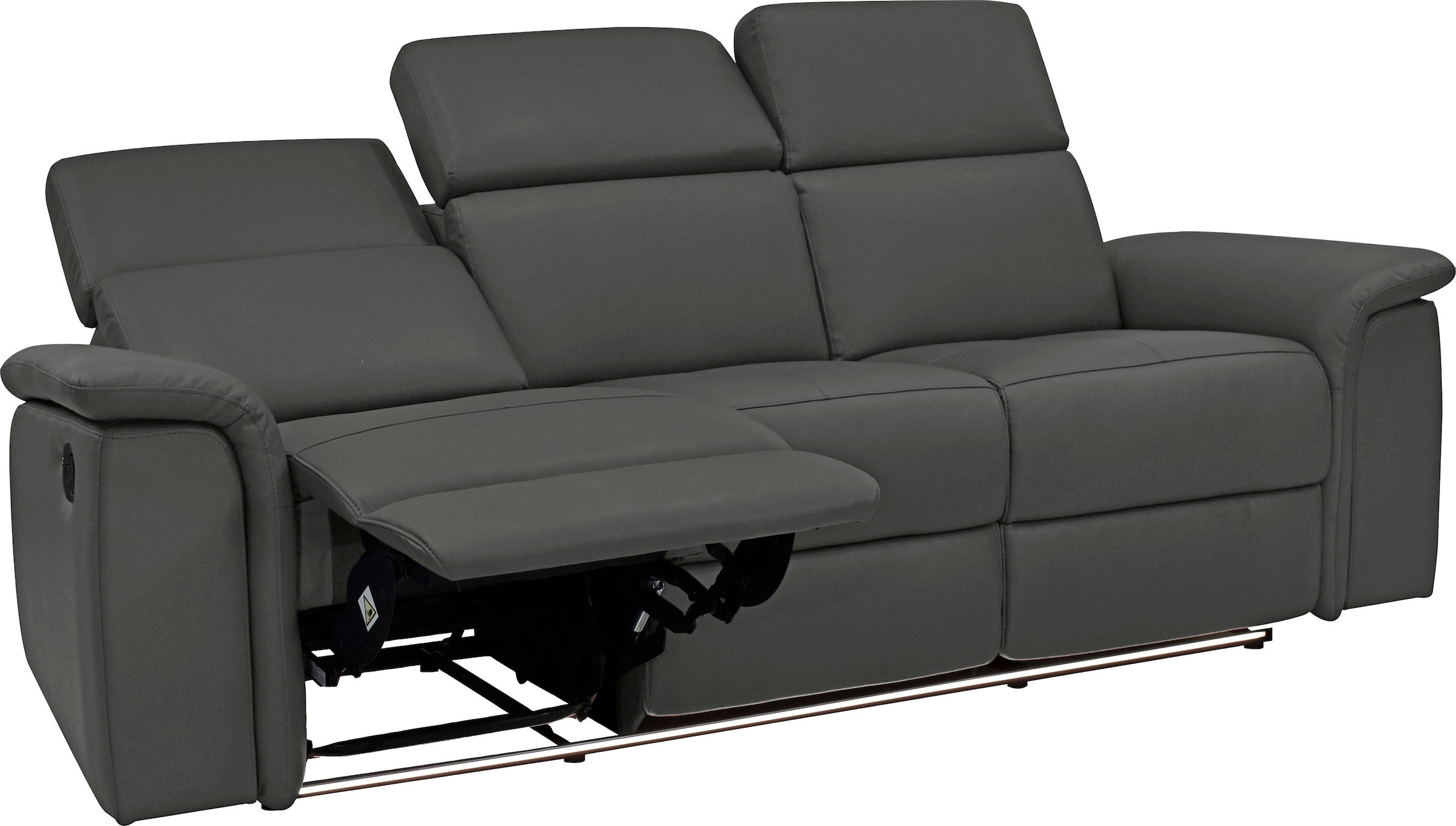 Places of Style 3-Sitzer »Pareli 229cm, manuelle u. elektr. Relaxfunktion in 2 Sitzen«, USB, KT-Verstellung, LED Beleuchtung, in Echtleder, Kunstleder, Web