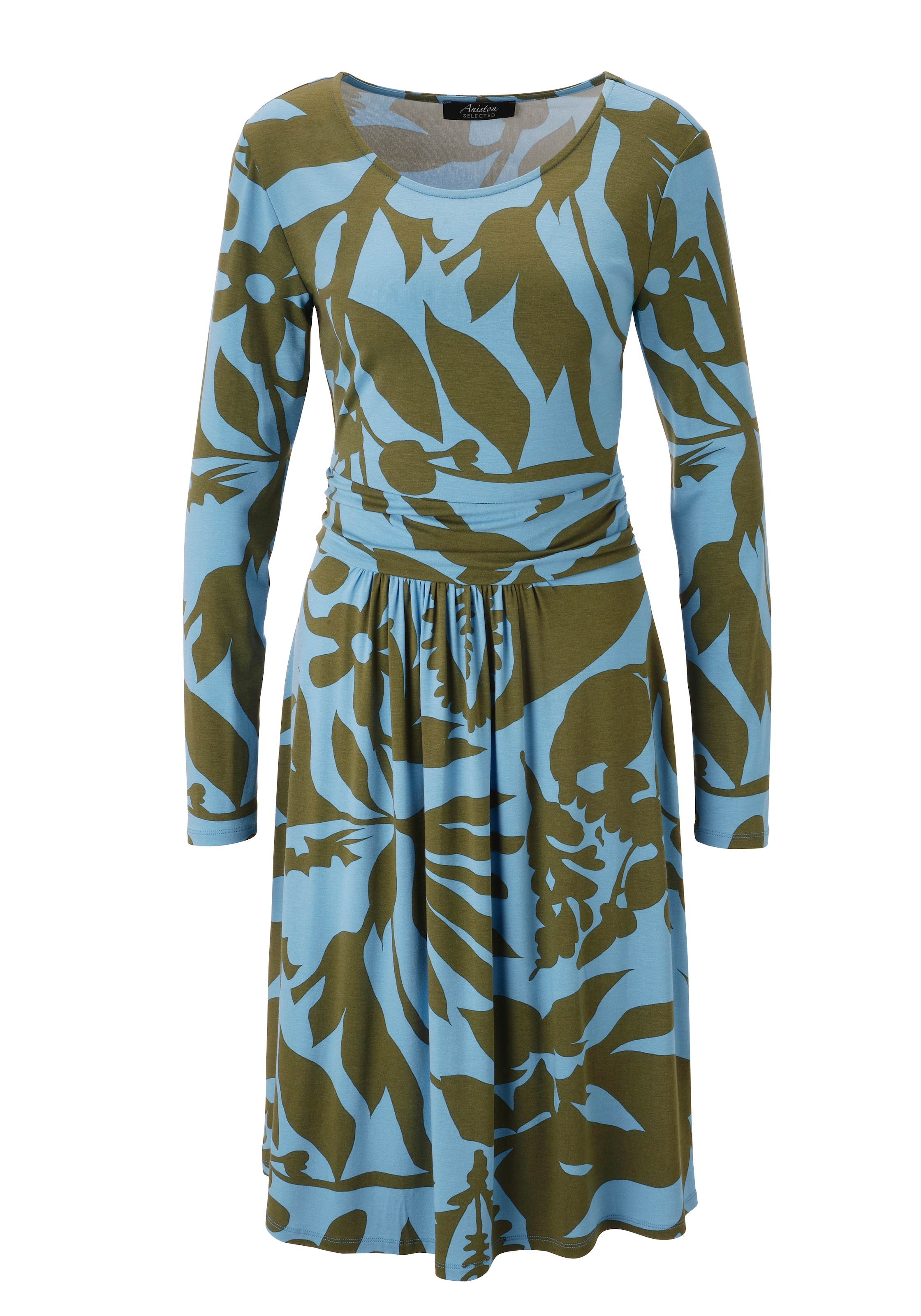 Aniston SELECTED Jerseykleid, mit gerafften Taillenbund - NEUE KOLLEKTION