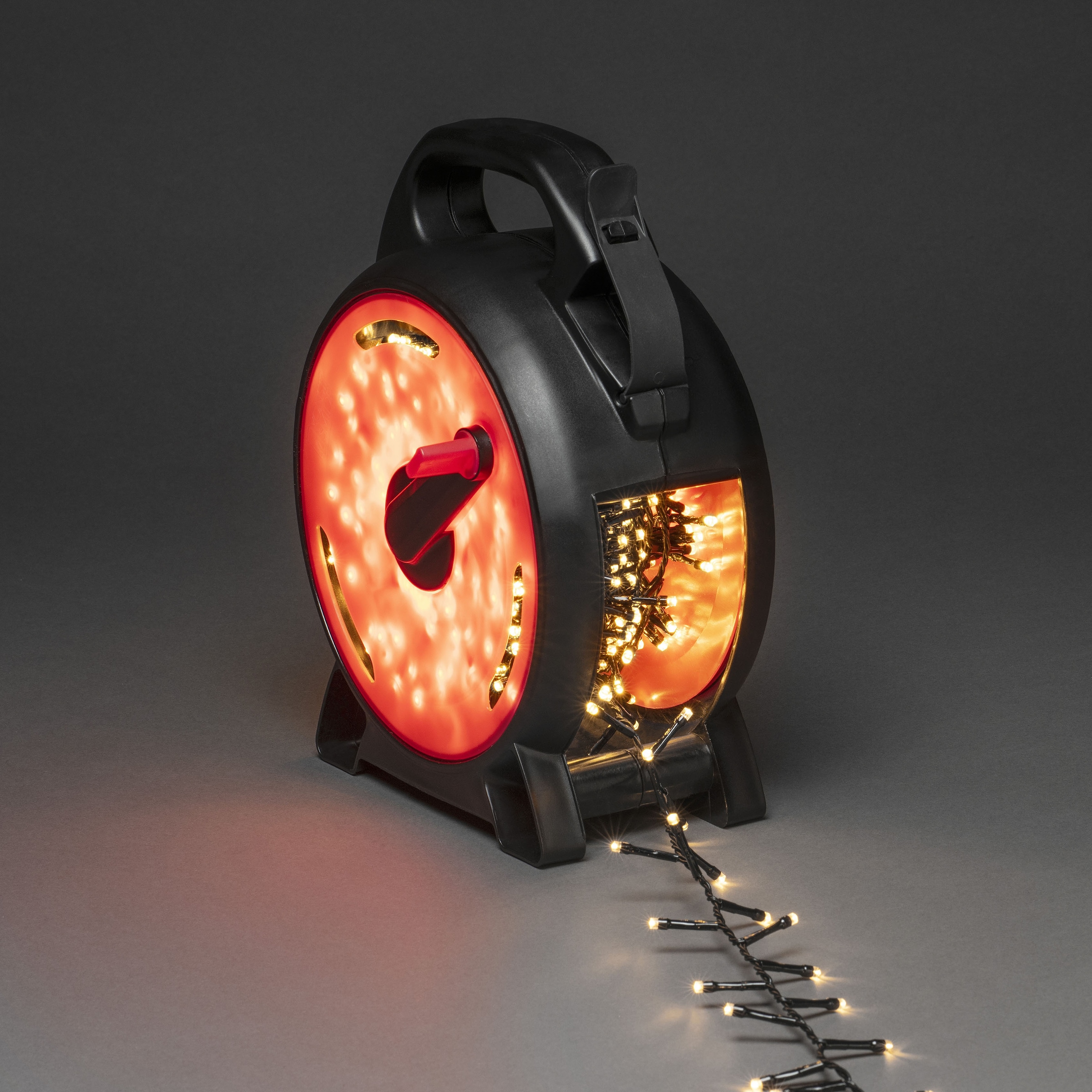 KONSTSMIDE LED-Lichterkette, 600 St.-flammig, Micro LED Compactlights  Lichterkette mit Kabelaufroller, schwarz-rot auf Rechnung kaufen