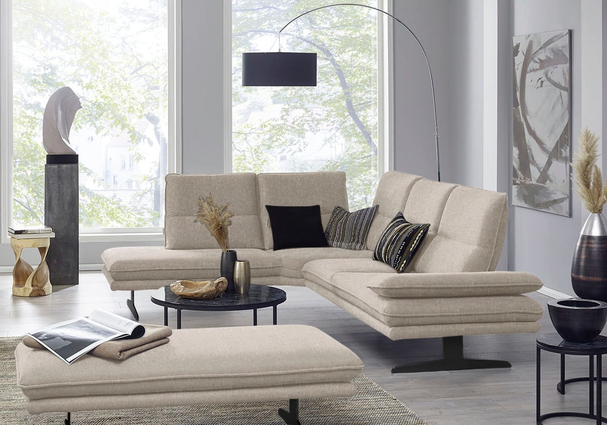 W.SCHILLIG Ecksofa »broadway, Designsofa, toller Sitzkomfort, zeitlos, elegant, L-Form« Sitztiefenverstellung, Kopfteil- & Seitenteilverstellung, Breite 284cm