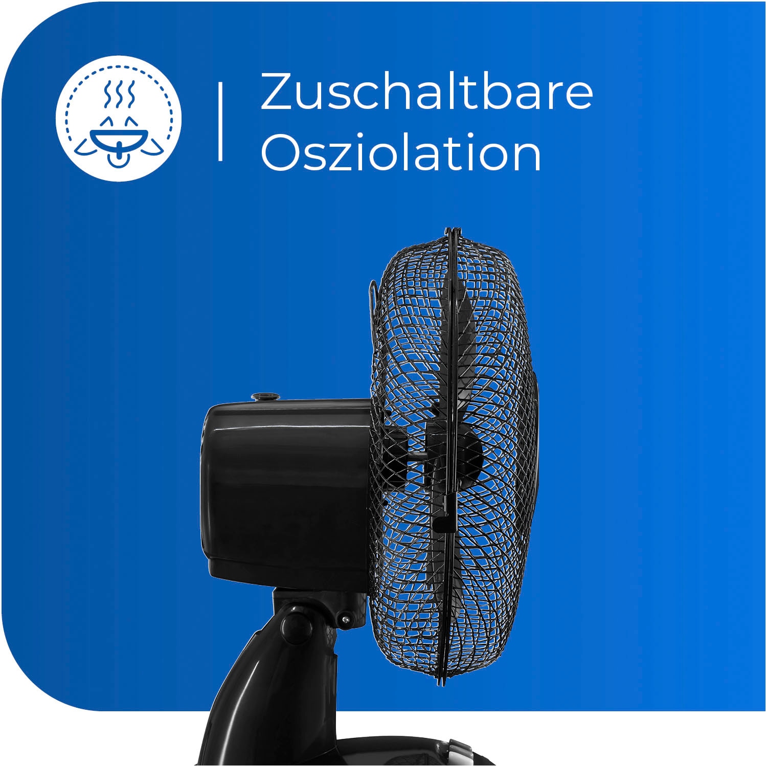 exquisit Tischventilator »VT 33057 sw«, Ø 23 cm, inkl. Oszillation & 30 W Leistung