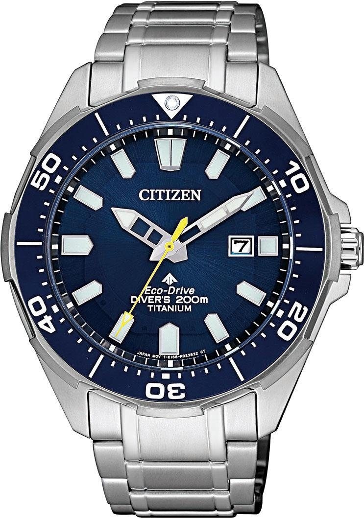 Citizen Taucheruhr »Promaster Marine Eco-Drive Diver 200m, BN0201-88L«, Armbanduhr, Herrenuhr, Solar