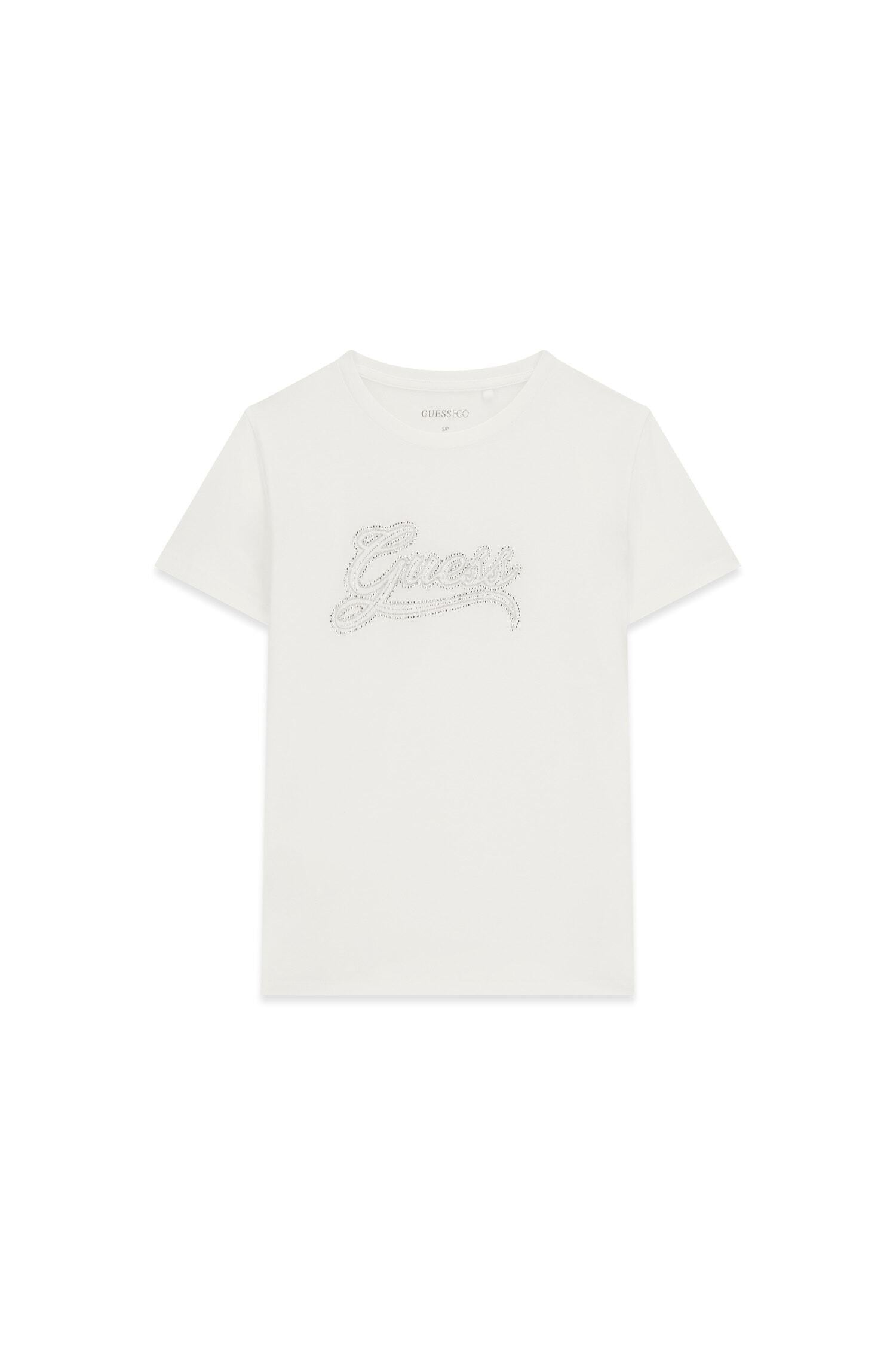 Guess T-Shirt »SS GUESS STUD LOGO EASY TEE« mit Nietenbesatz, Regular Fit