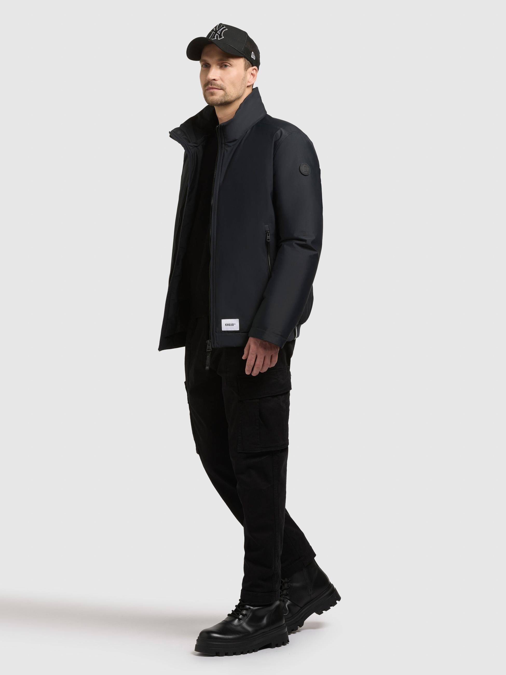 khujo Outdoorjacke »Outdoorjacke Huey« ohne Kapuze Herren Winterjacke mit abnehmbarem Plüsch-Besatz