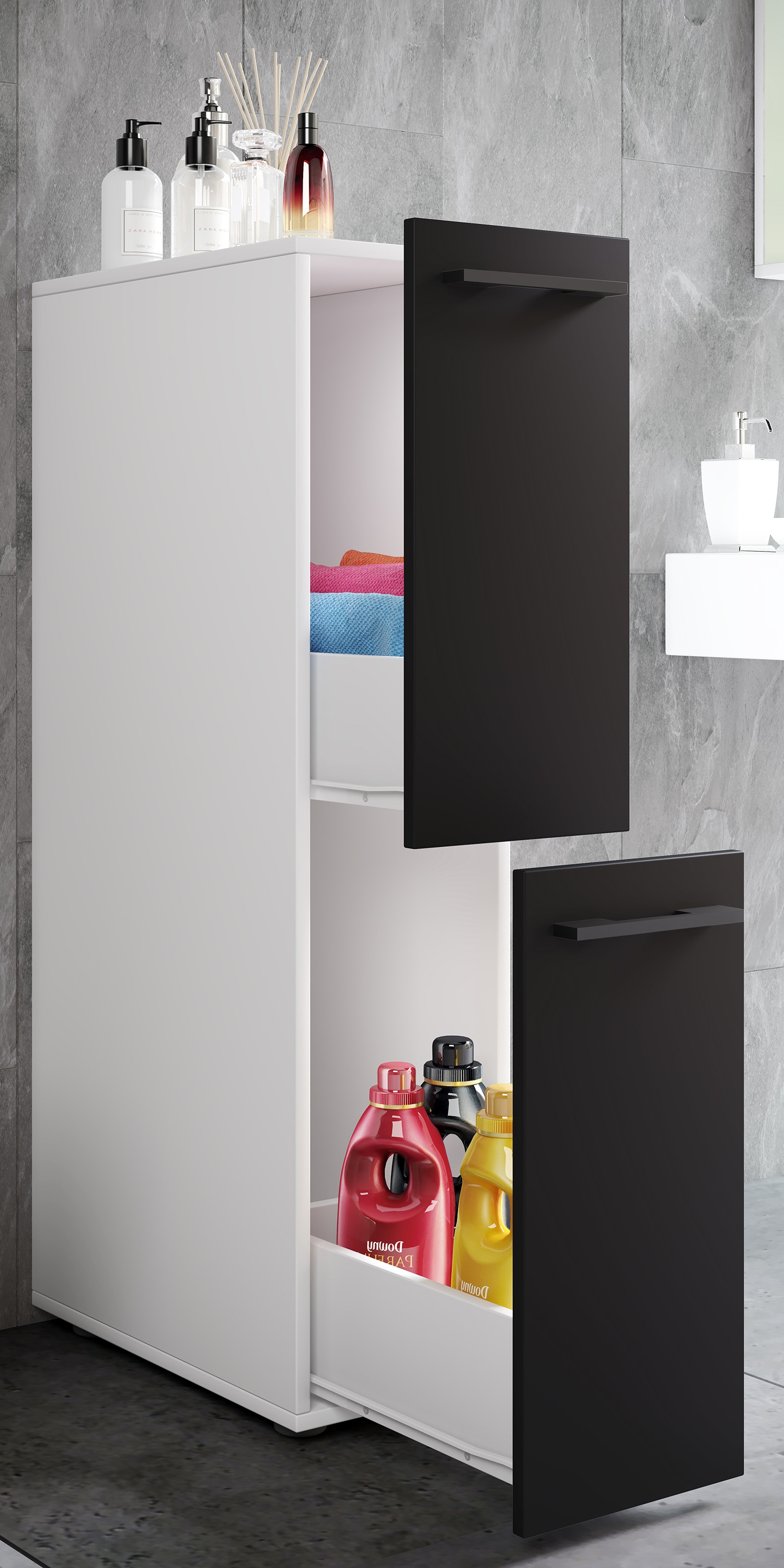 VCM Midischrank »Holz Badmöbel Nischenschrank Schublade Sadilo L« 1 Stk. tlg.
