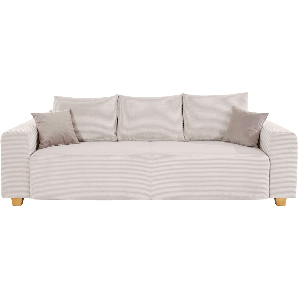 COLLECTION AB Schlafsofa Yves, mit Bettkasten, Bettfunktion und 2 Zierkissen