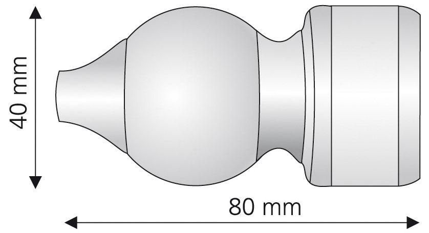 Liedeco Gardinenstangen-Endstück, (Set, 2 St.), für Gardinenstange 28 Ø mm