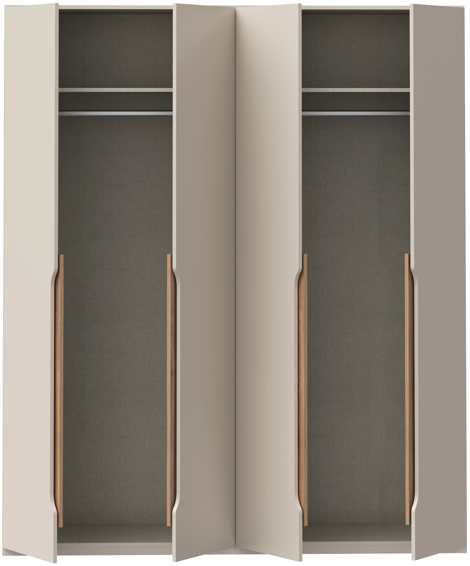 FORTE Drehtürenschrank, Höhe 2,10 mtr., stehende Montage, Grifflos