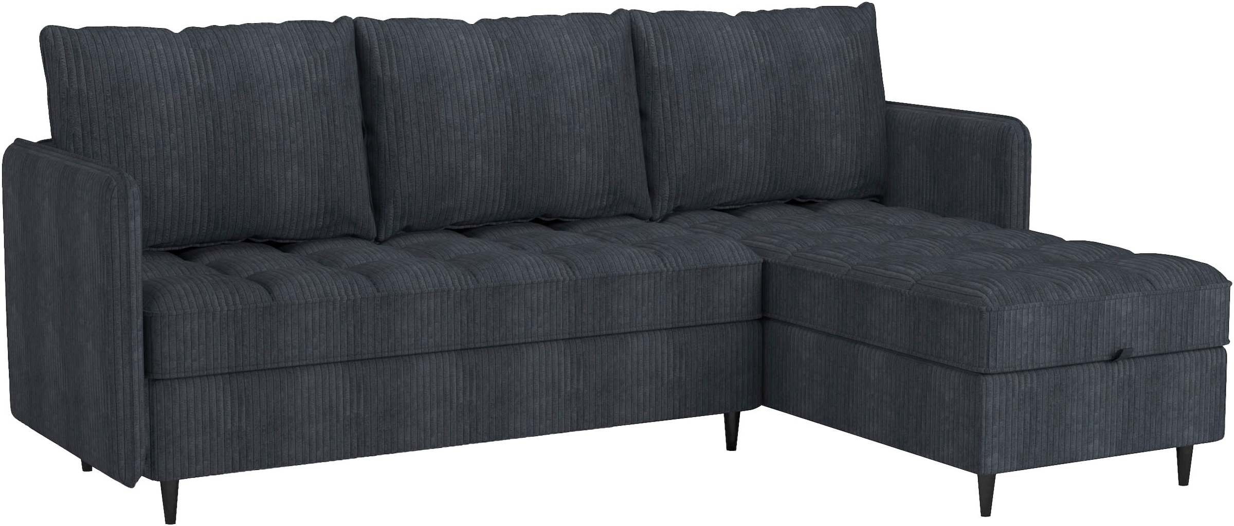 Dorel Home Ecksofa »LINDHUS, L-Form, verschiedene Stellvarianten, Loungesofa, Schlaf-Liege«, Wohnlandschaft, mit Recamiere, großer Bettkasten, Cord, Chenille