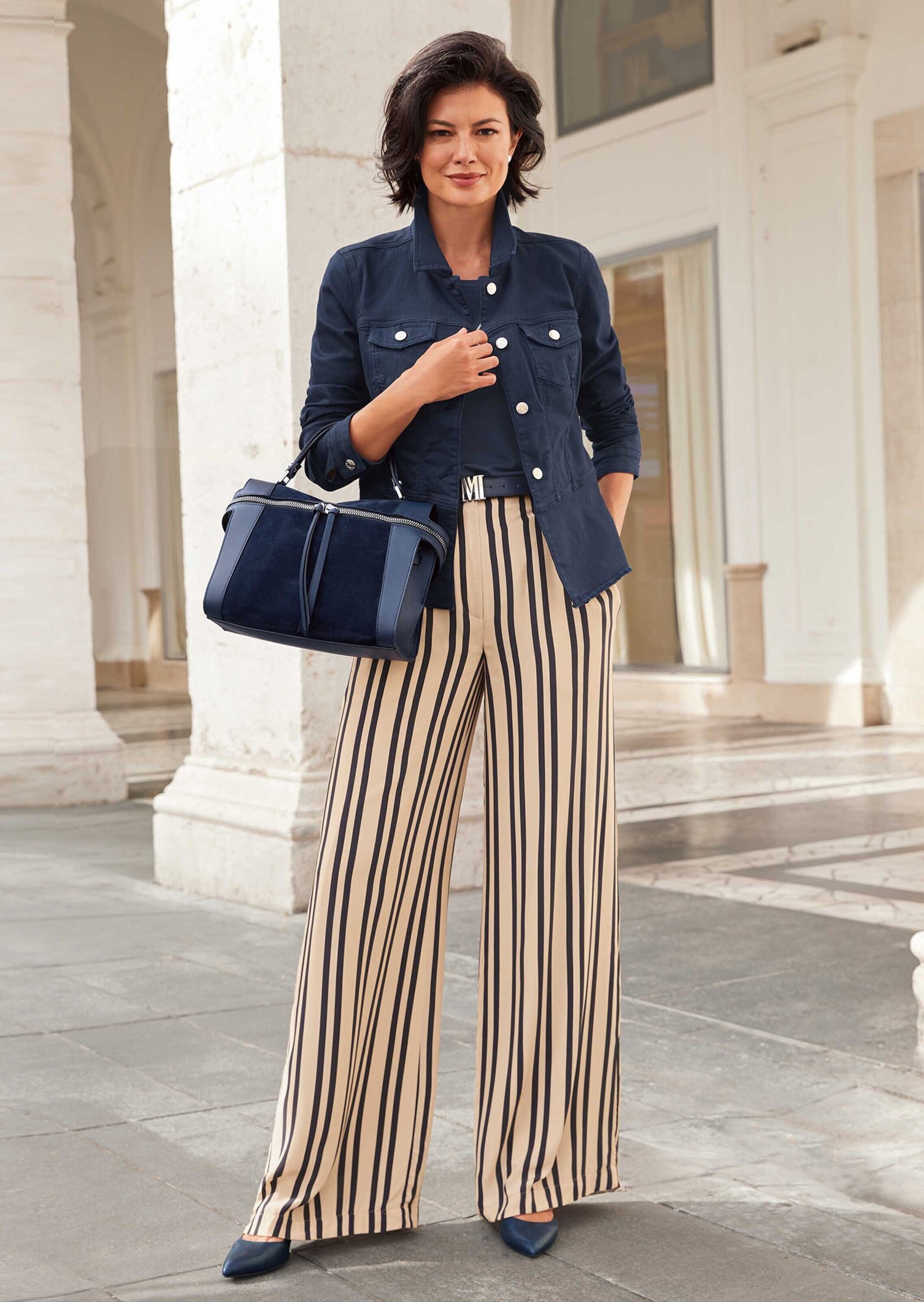 MADELEINE Palazzohose »Hose Weite Streifenhose«