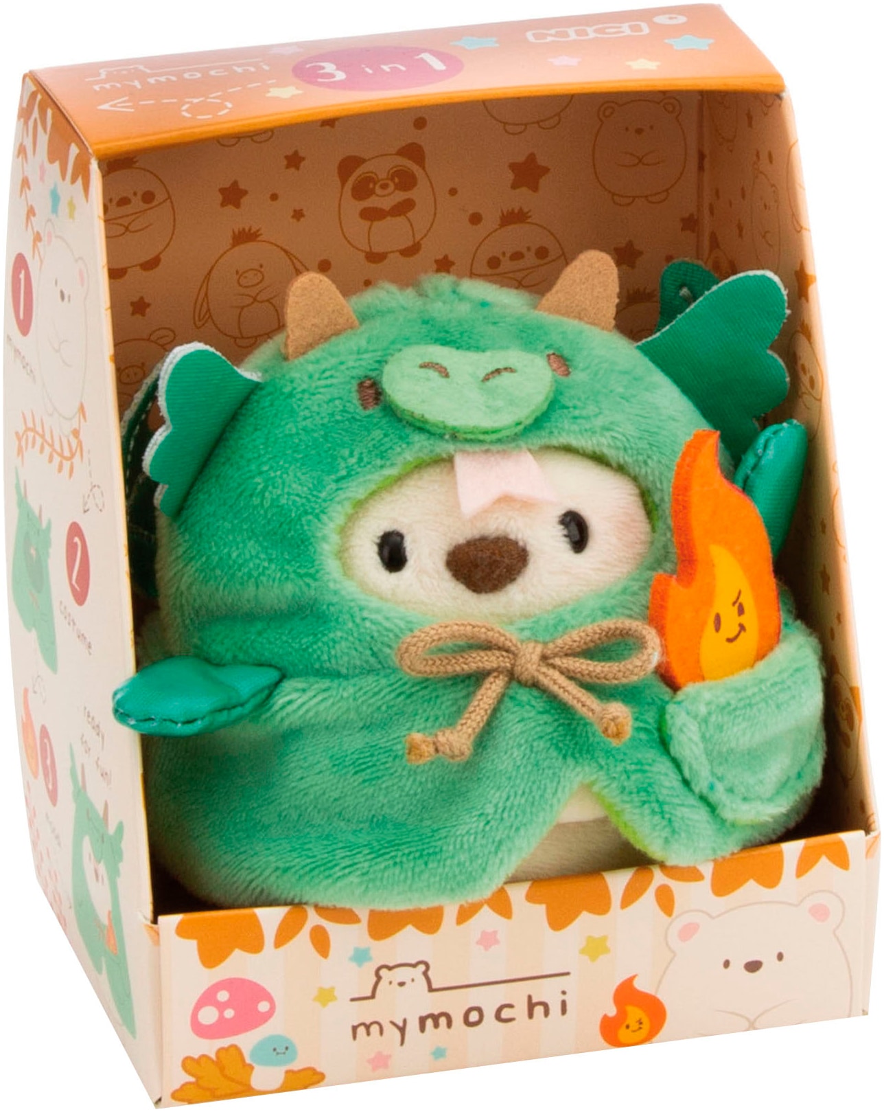 Nici Kuscheltier »mymochi, Eisbär Snono 8 cm mit Flamme und Drachenkostüm« in Geschenkbox