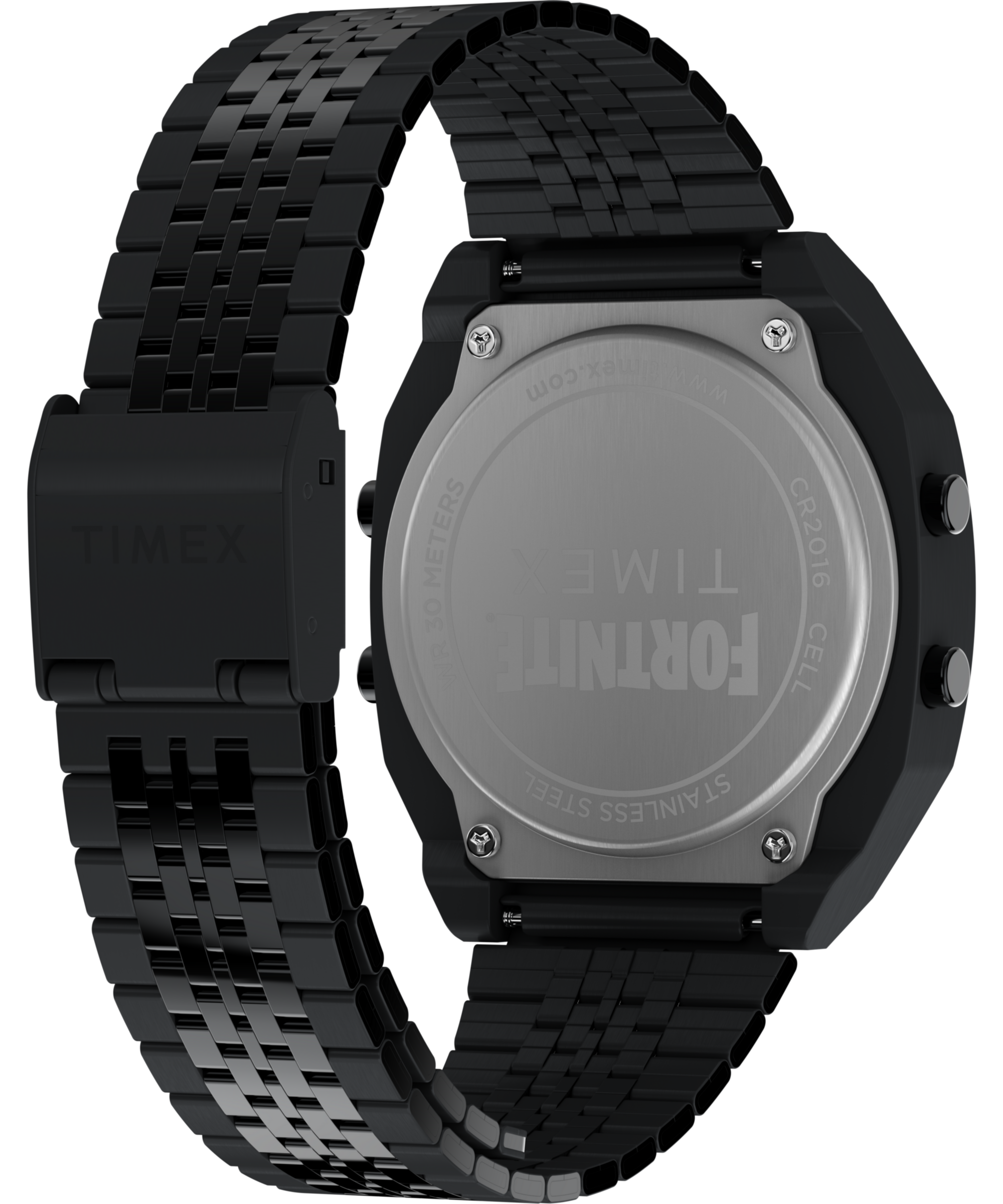 Timex Chronograph »TIMEX x FORTNITE TIMEX T80« Quarzuhr, Armbanduhr,Herrenuhr,Edelstahlarmband, Stoppfunktion,digital