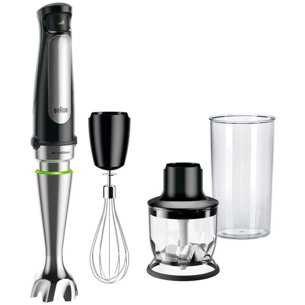 Braun Stabmixer »MQ7025X MultiQuick 7«, 1000 W, mit Schneebesen, 350ml Zerkleinerer, 600ml Mixbecher