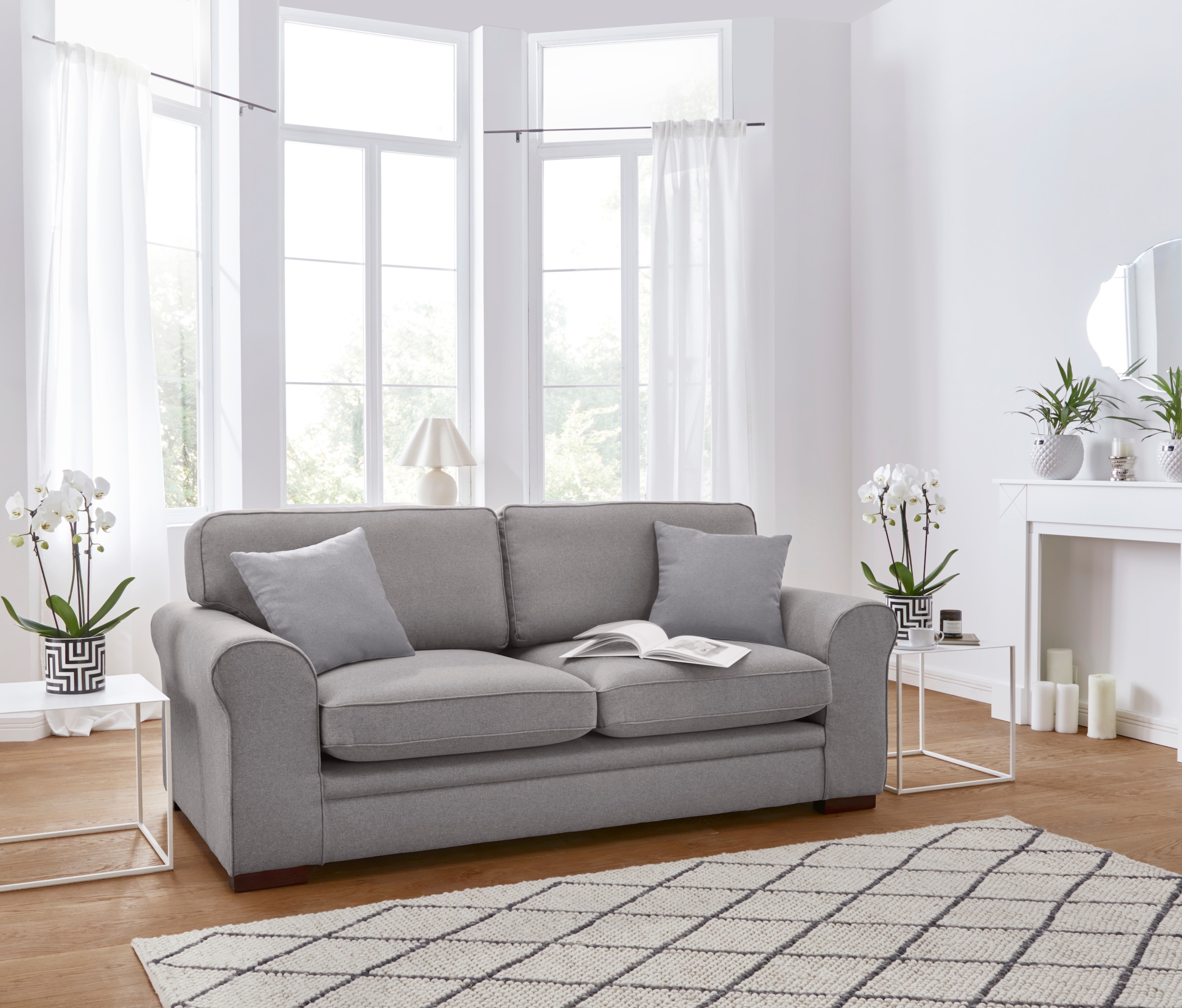 Home affaire 2-Sitzer »Broughton«, weicher Sitzkomfort, incl. 2 Zierkissen, Keder
