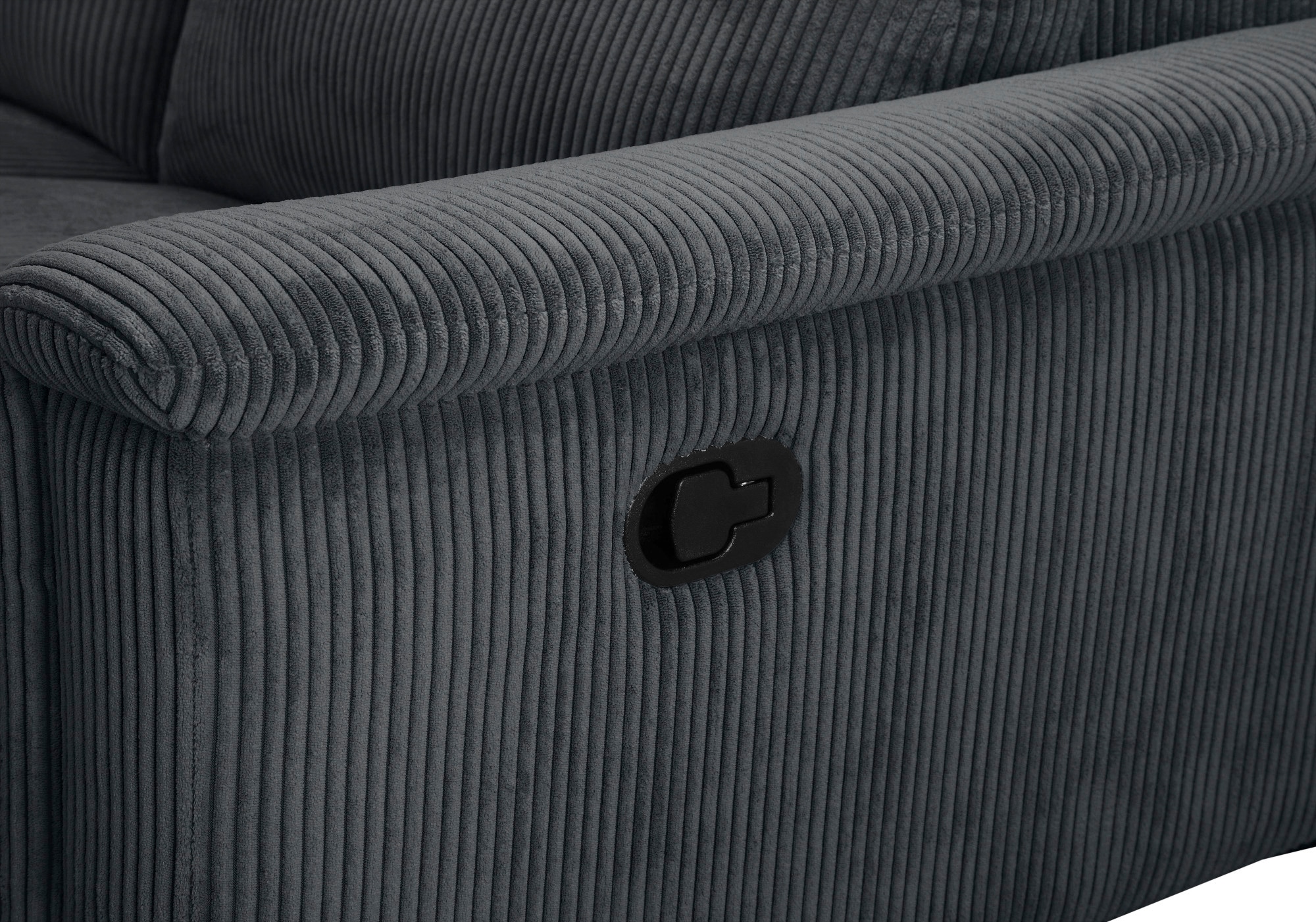 Home affaire Ecksofa »Lund in Cord, L-Form, 261 cm, manuelle und elektr. Relaxfunktion,« USB-C und Kopfteilverstellung