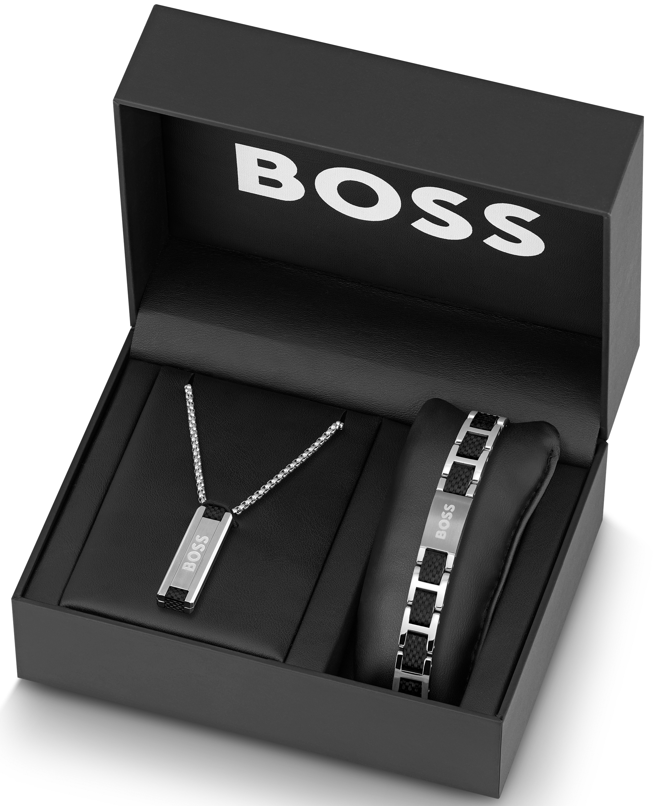 BOSS Ketten und Armband Set »Multipack Edelstahl Schmuckset Halskette  Gliederamband SARKIS«, (Set, 2 tlg.), zu Hoodie, Shirt, Jeans, Sneaker,  Underwear, HUGO, BOSS ORANGE! kaufen | UNIVERSAL