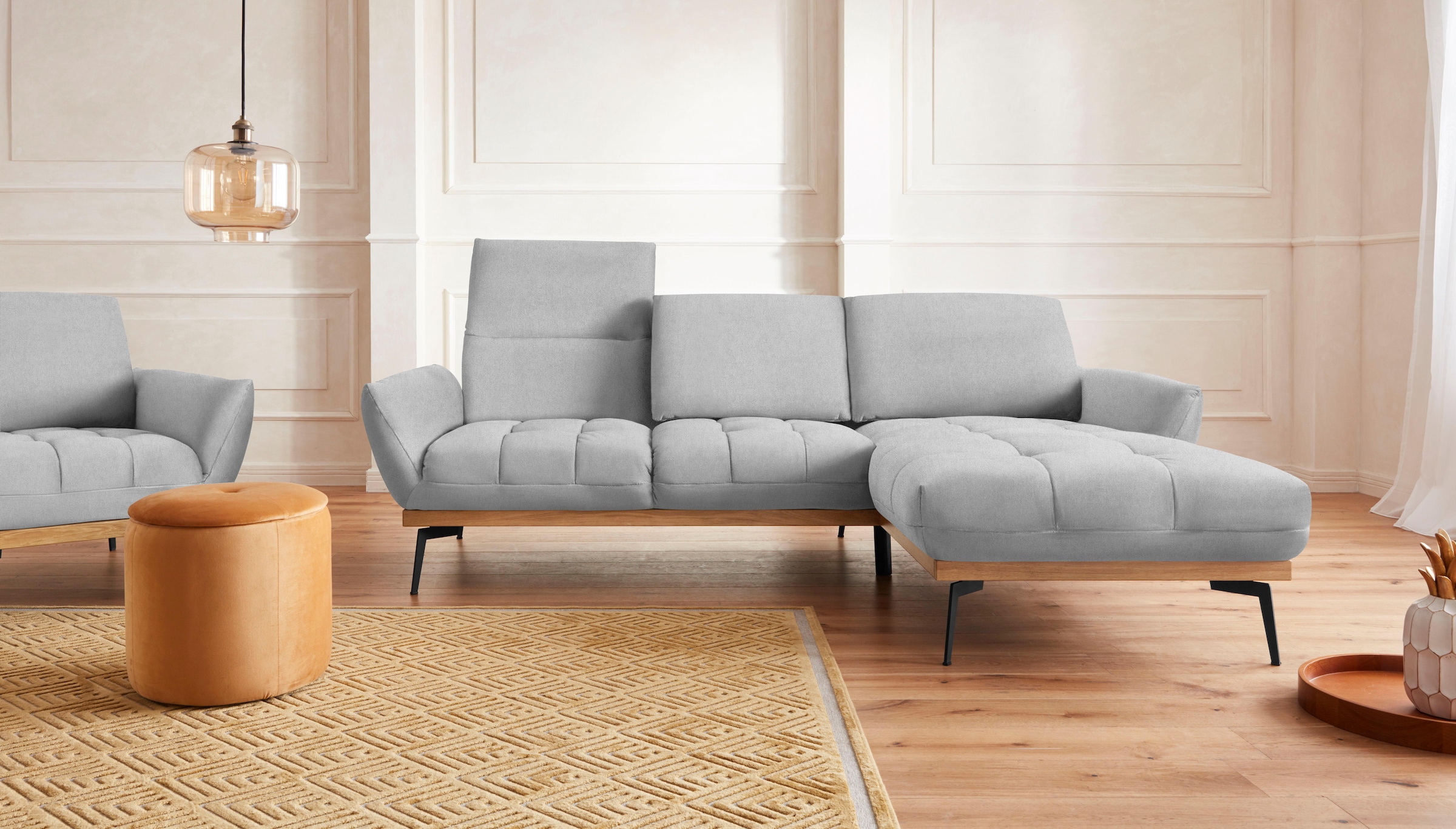 exxpo - sofa fashion Ecksofa »Palíc, inkl. Rückenverstellung, bequem, elegant, Breite 245cm, L-Form«