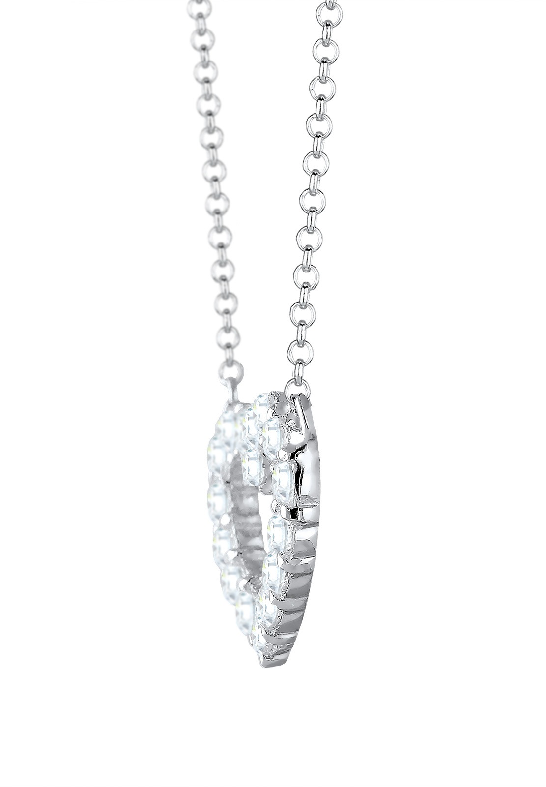 Elli Silberkette »Halskette Herz Zirkonia Weiß 925 Sterling Silber«