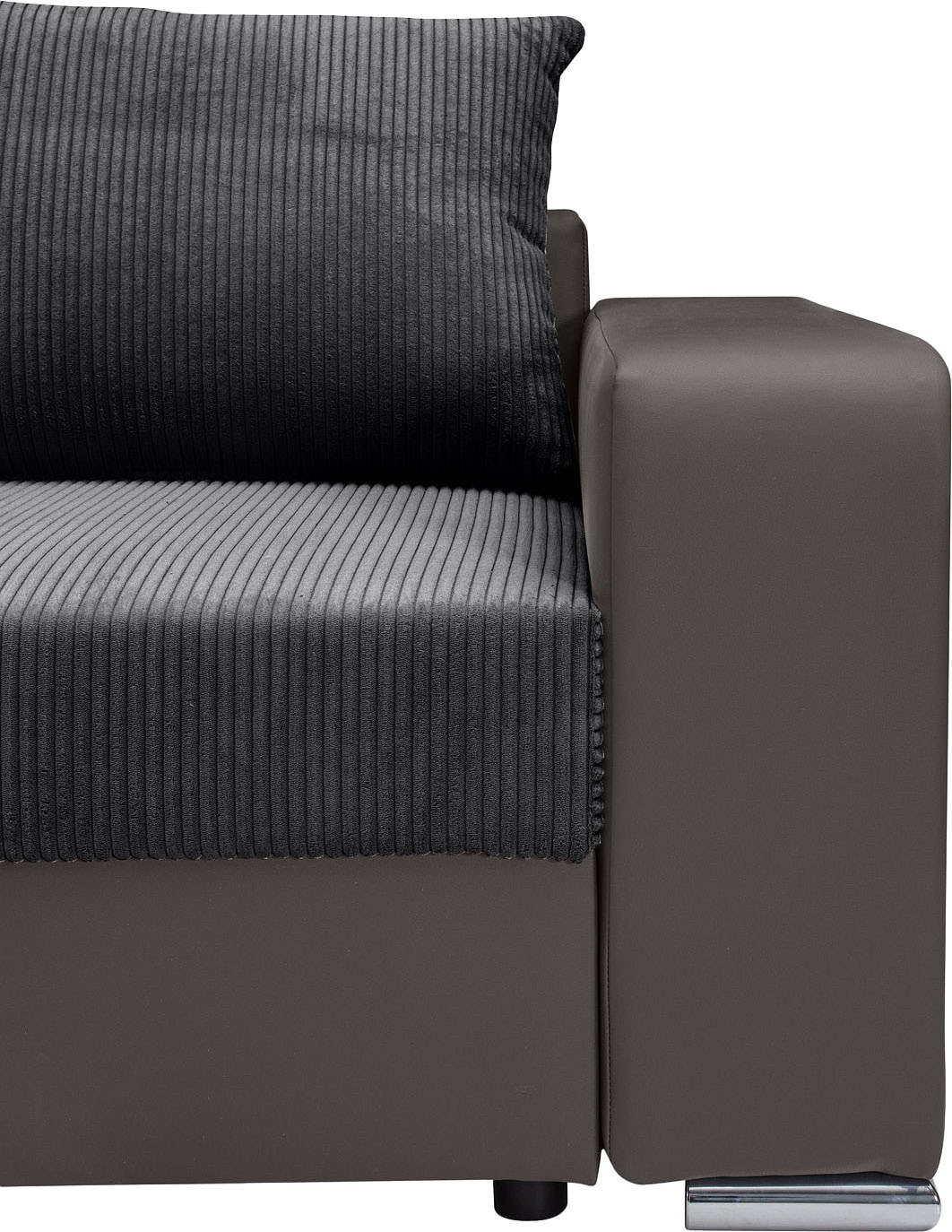 COLLECTION AB Ecksofa »John L-Form«, Regalarmlehne,Bettfunktion,Bettkasten,Ottomane beiseitig montierbar