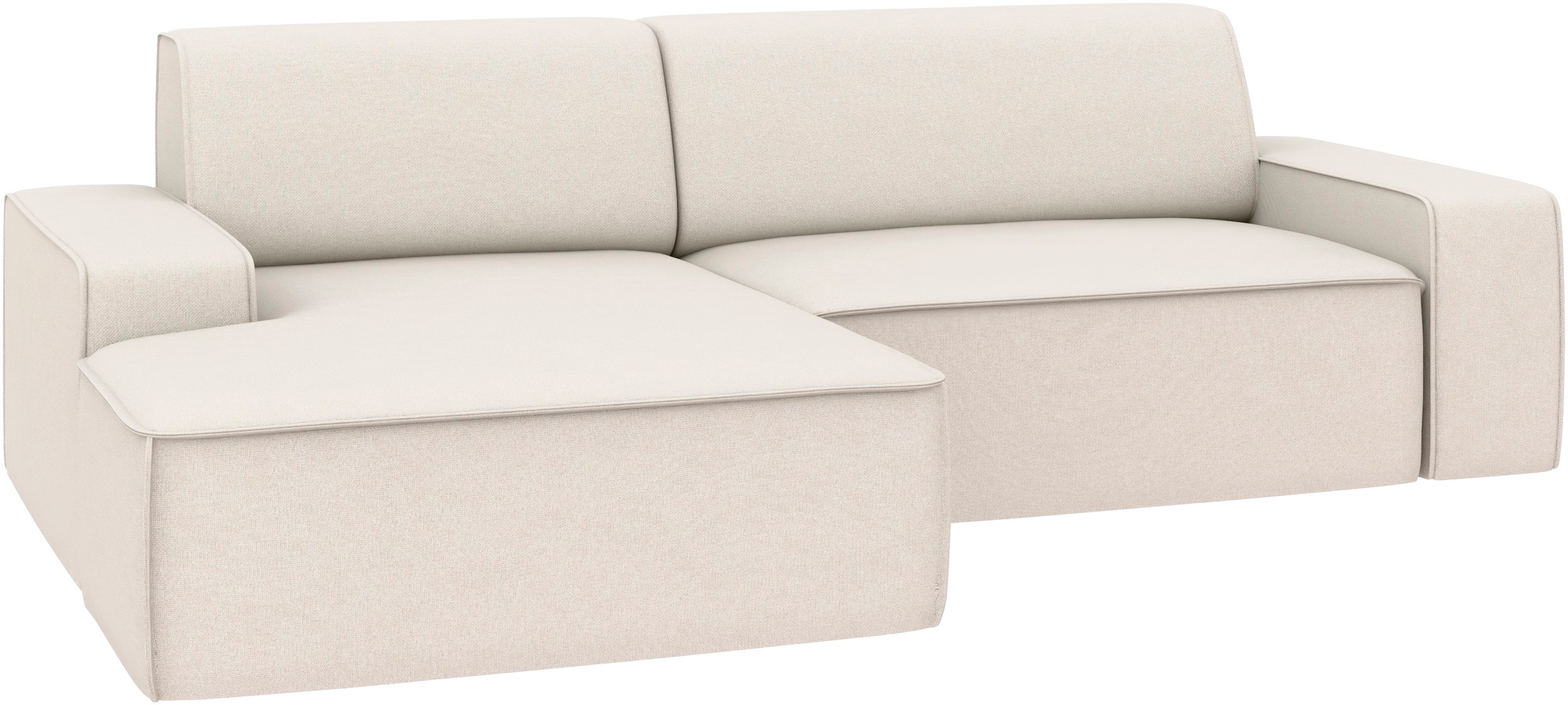 TRENDMANUFAKTUR Ecksofa »Graz, wahlweise mit Sitzvorschub und Bettkasten, L-Form, Breite 246 cm« in Cord-, haustierfreundlichem LEO Struktur- oder LUMOS-3D-Bezug