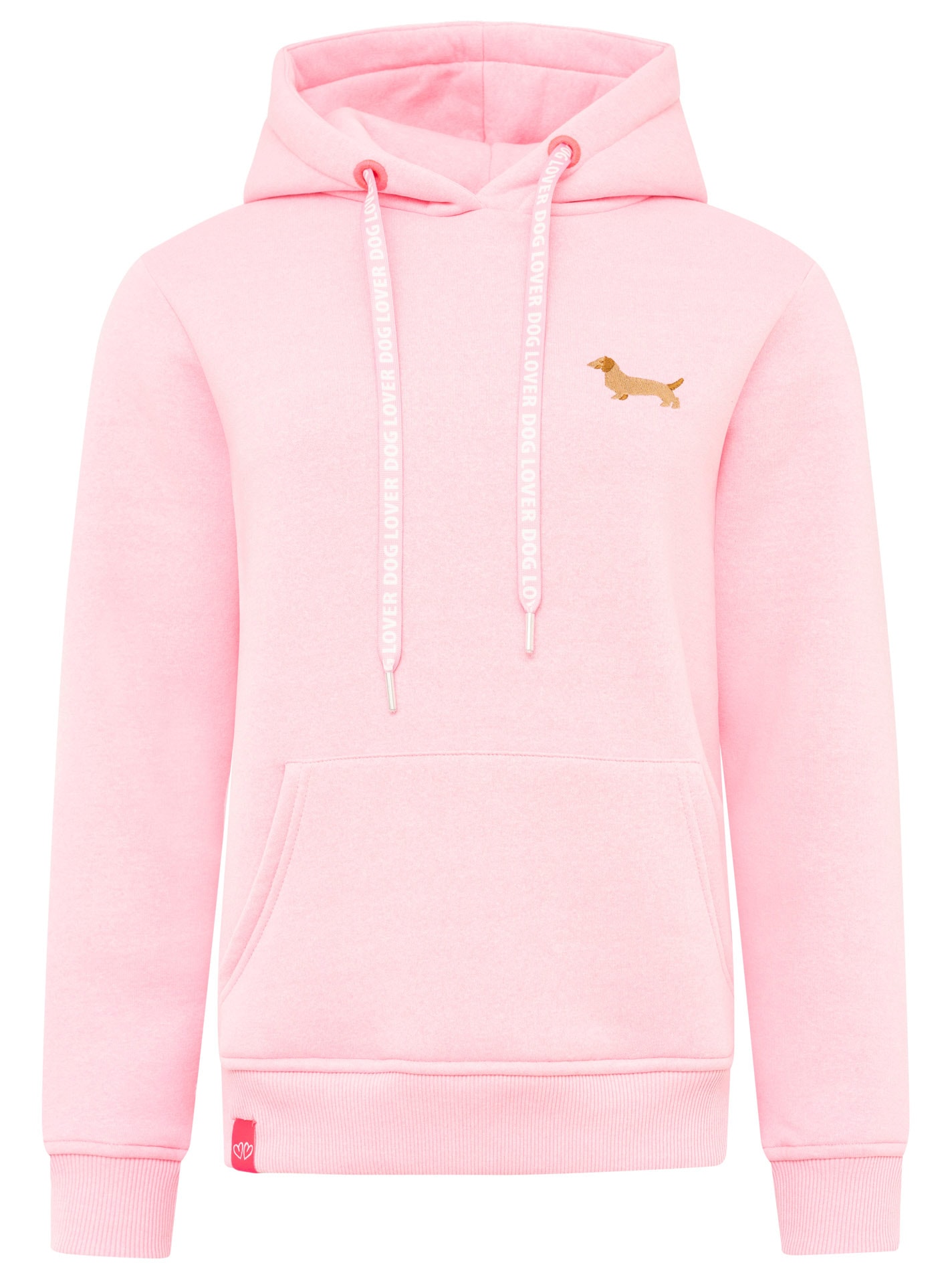 Zwillingsherz Hoodie »"Kleiner Dackel"«, mit gesticktem Dackel, bedruckten Bändern und Tasche