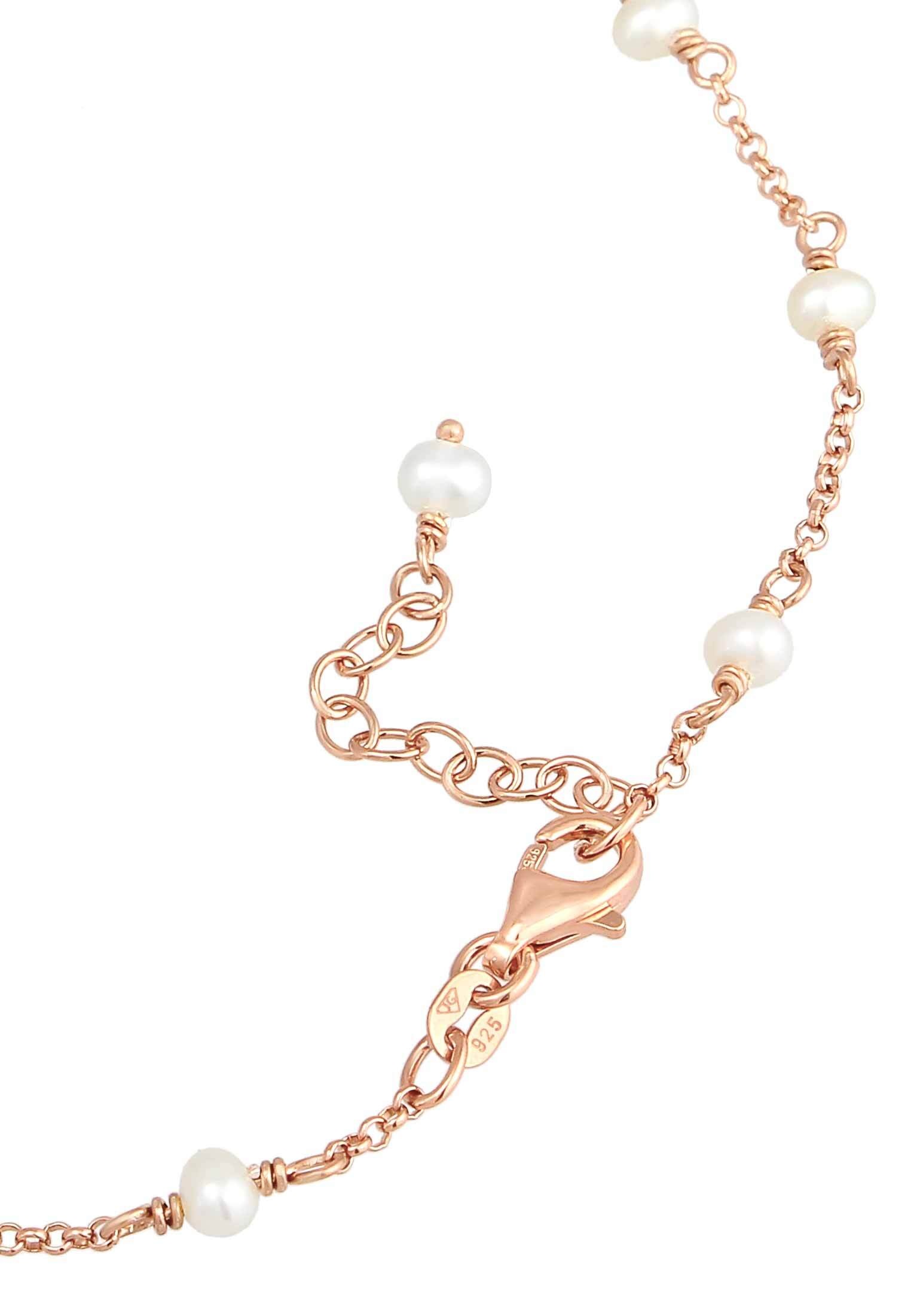 Elli Fußkette »Fußschmuck Fußkette mit Süßwasserzuchtperle 925 Silber«