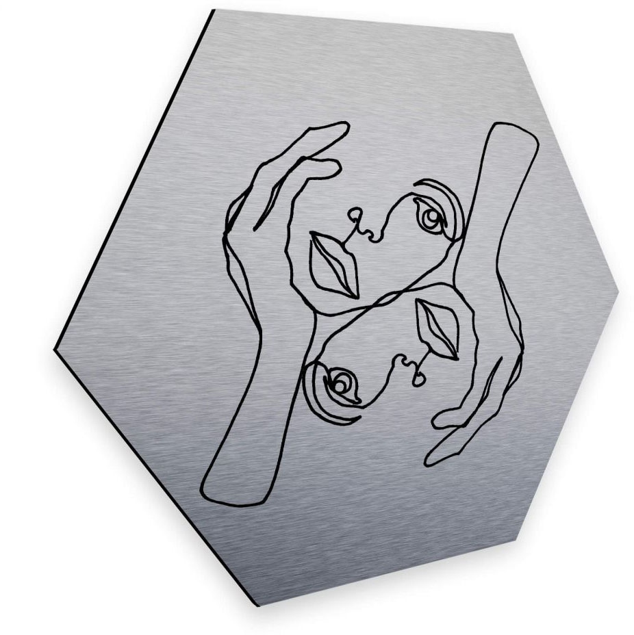Wall-Art Metallbild »Yin Yang Wanddeko Silber Hexagon«, (1 St.) auf Raten  kaufen