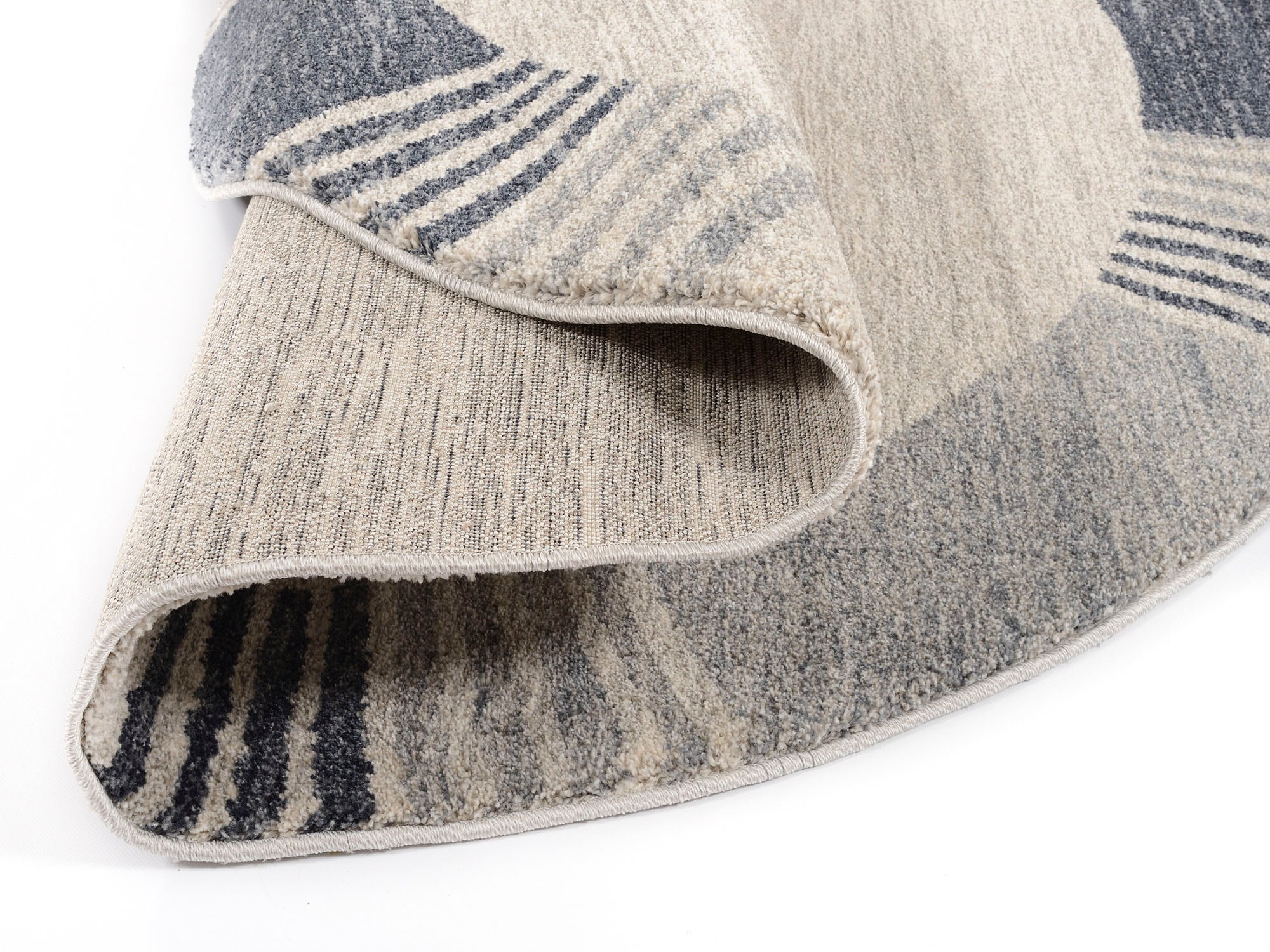 OCI DIE TEPPICHMARKE Teppich »CASTLE FLORA , auch in rechteckig« rund 20 mm Höhe dichter Frisé Kurzflor, farbiger Bordüre, Wohnzimmer, Schlafzimmer