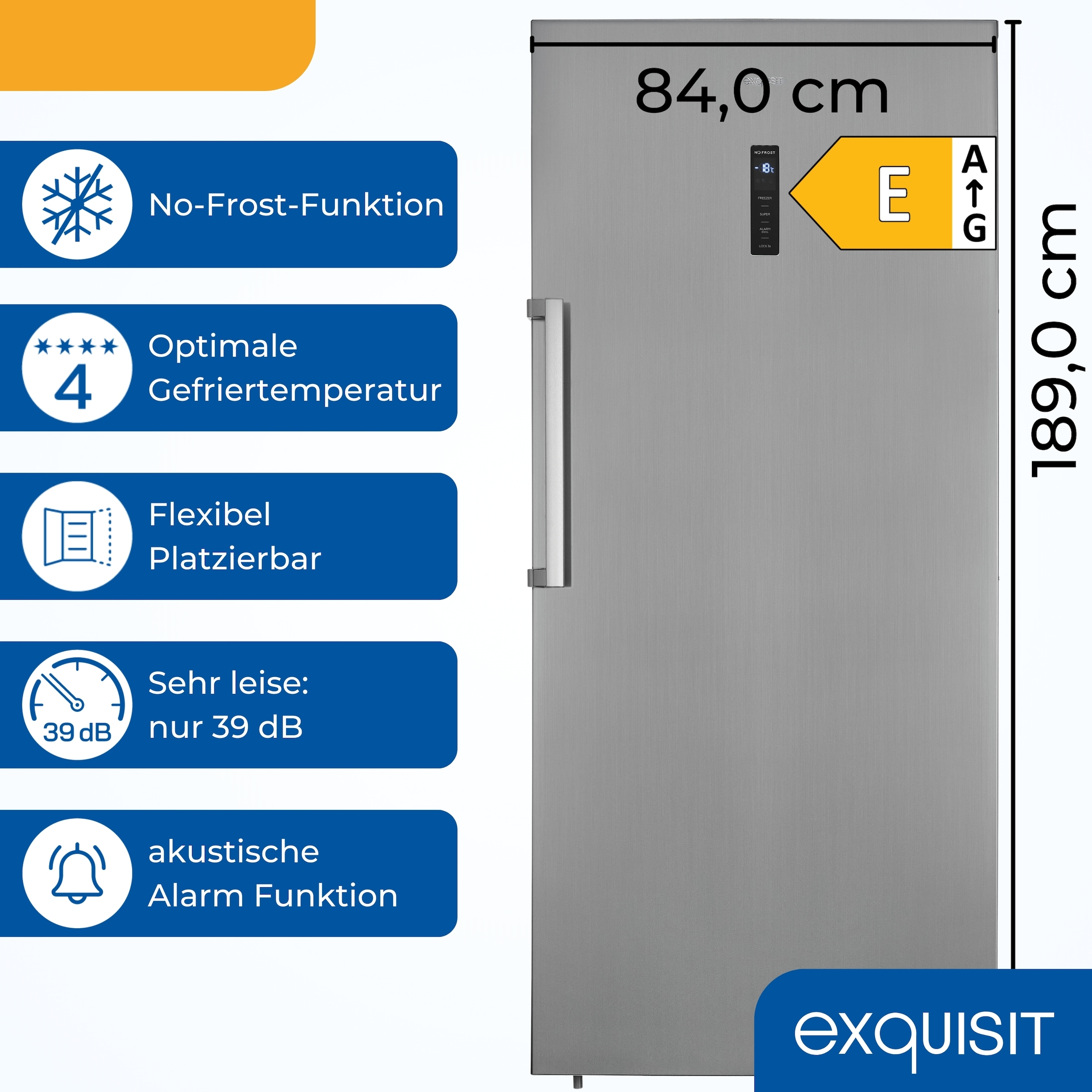 exquisit Gefrierschrank »GS600-NF-H-040E« 189 cm hoch 84 cm breit