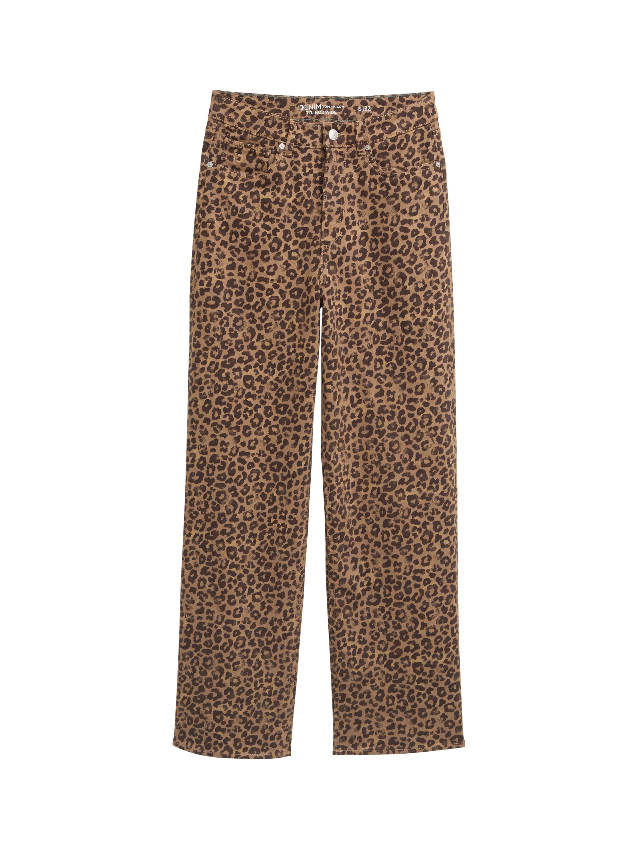 TOM TAILOR Denim Weite Jeans, mit Leo Print
