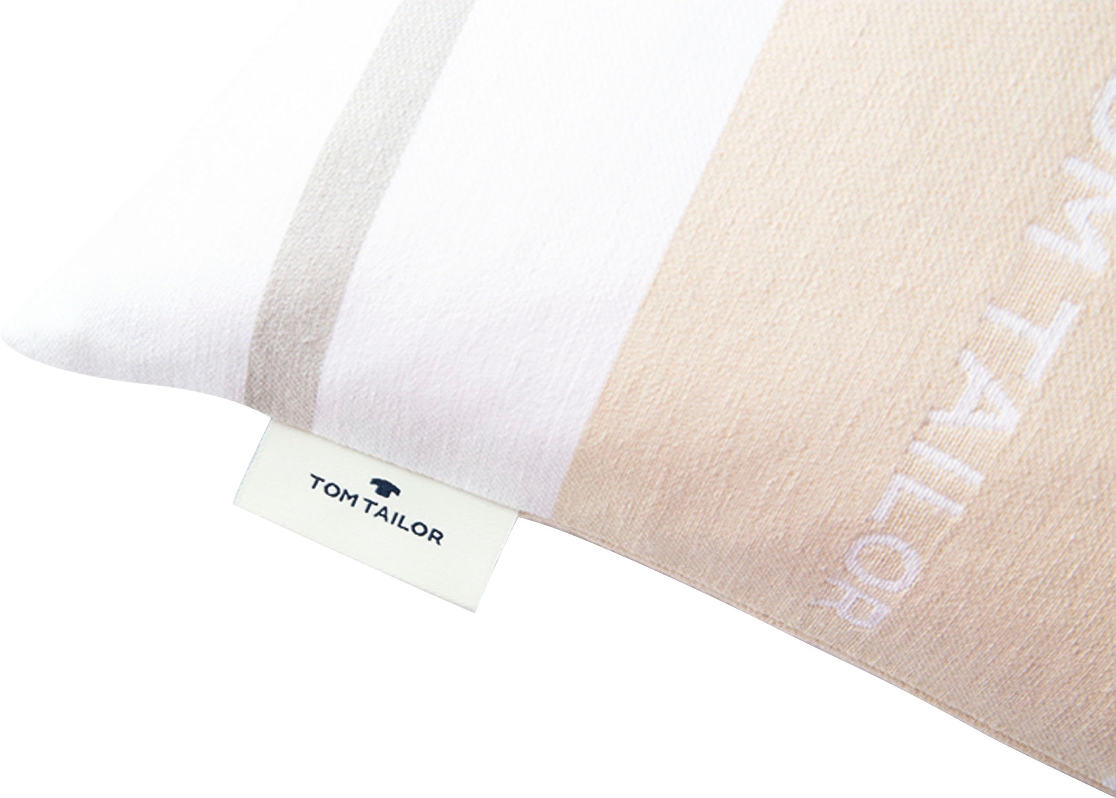 TOM TAILOR HOME Dekokissen »Logo«, mit eingewebtem Markenlogo, Kissenhülle ohne Füllung, 1 Stück