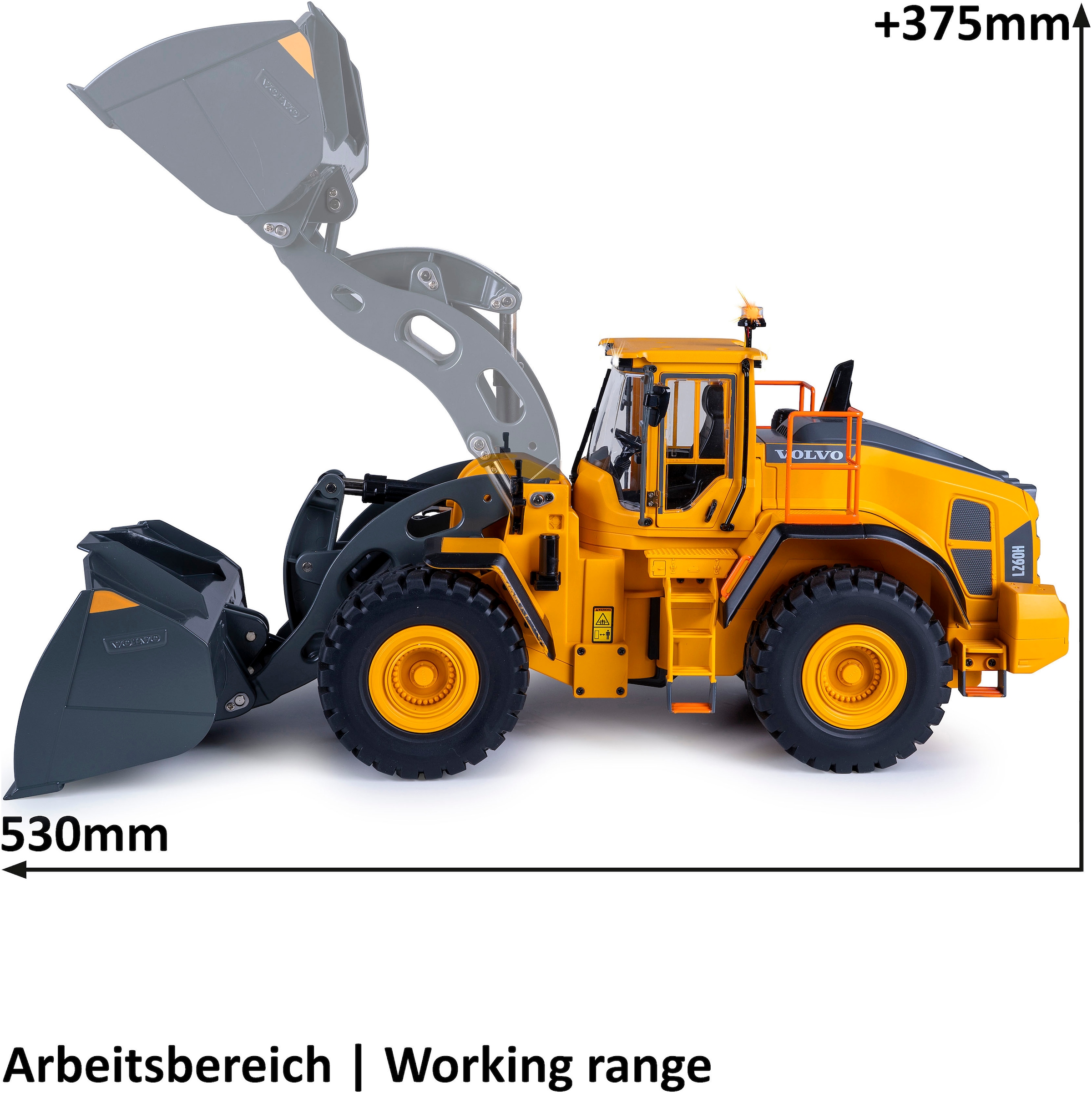 Jamara RC-Bagger »Radlader Volvo L260H Metal  2,4GHz« LED-Licht; Maßstab 1:14