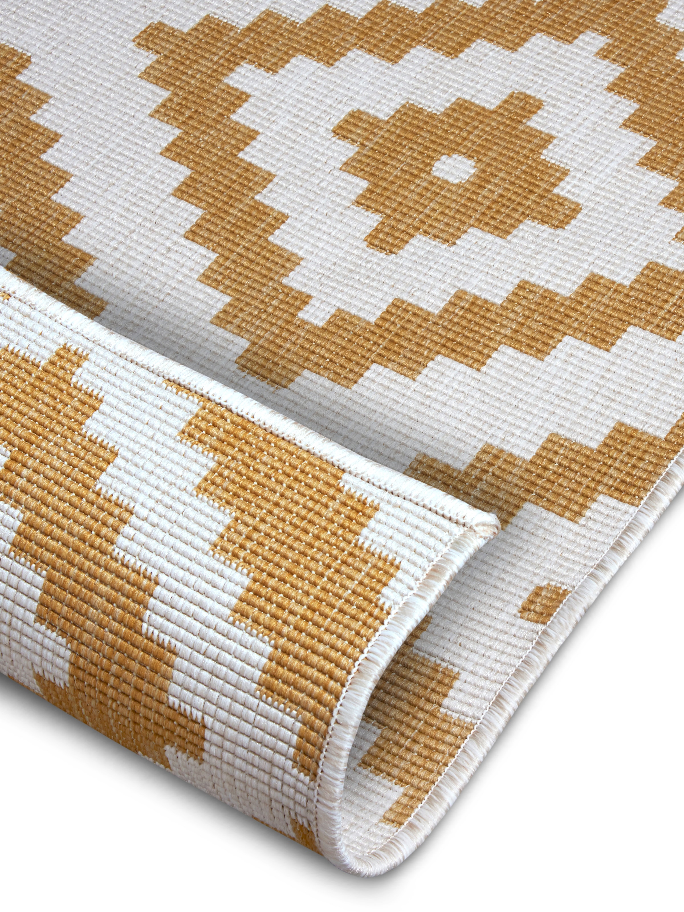 NORTHRUGS Teppich »Malta Wendeteppich«, rechteckig, 5 mm Höhe, In-& Outdoor, Wetterfest, Balkon, Terrasse, Raute, Läufer, Wohnzimmer