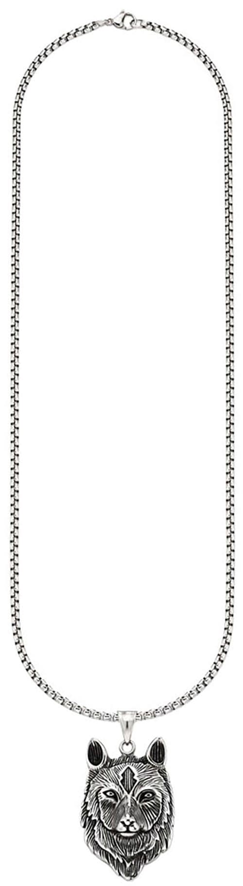 Bruno Banani Kette mit Anhänger »Schmuck Geschenk Halsschmuck Halskette mit Anhänger Wolfskopf-Optik«