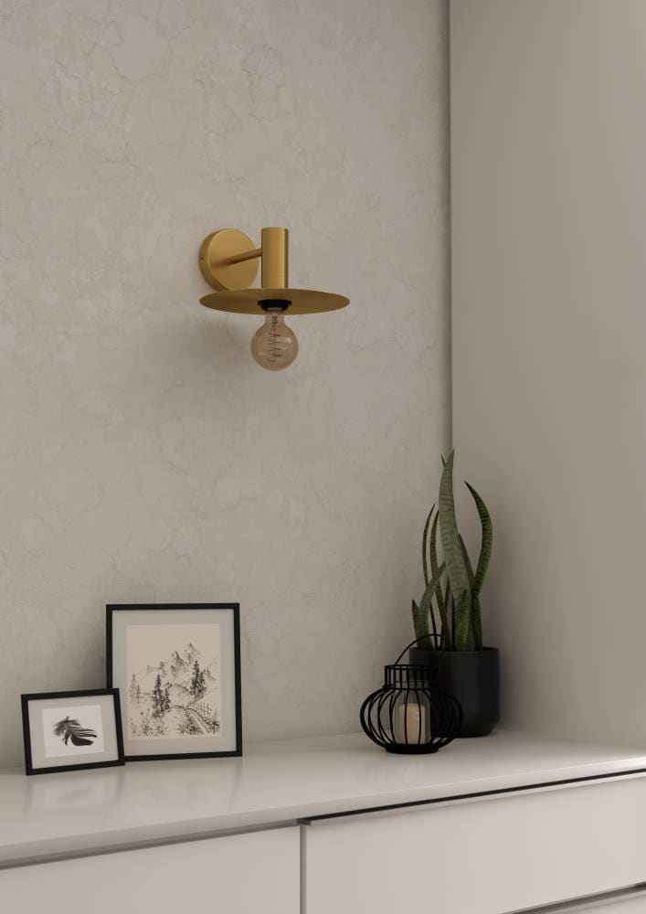 EGLO Wandleuchte »ESCANDELL« E27 1 Stk. Wandleuchte, Flurlampe aus Metall in Messing-Gebürstet, E27 Fassung