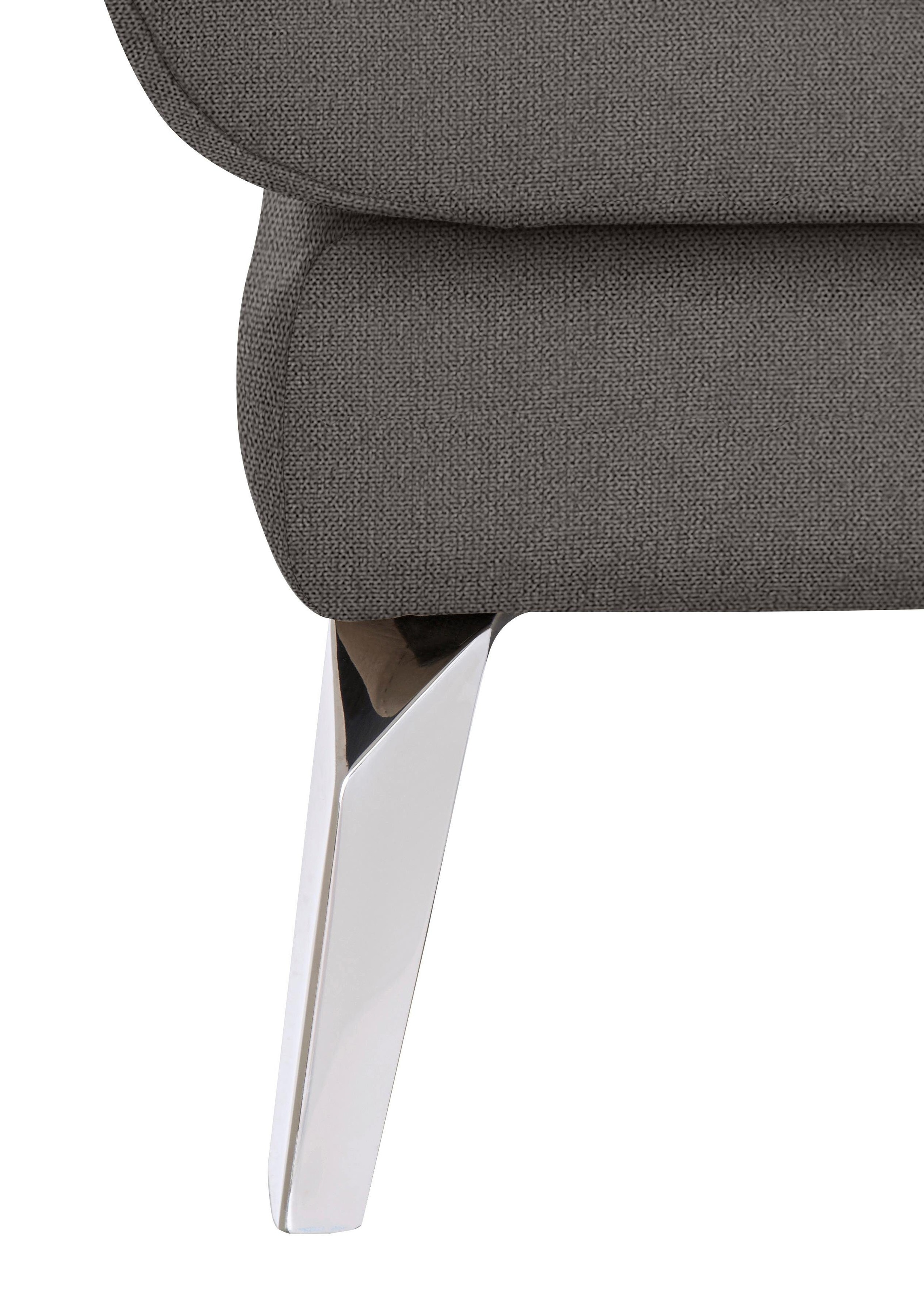 W.SCHILLIG Chaiselongue »softy«, mit dekorativer Heftung im Sitz, Füße Chrom glänzend