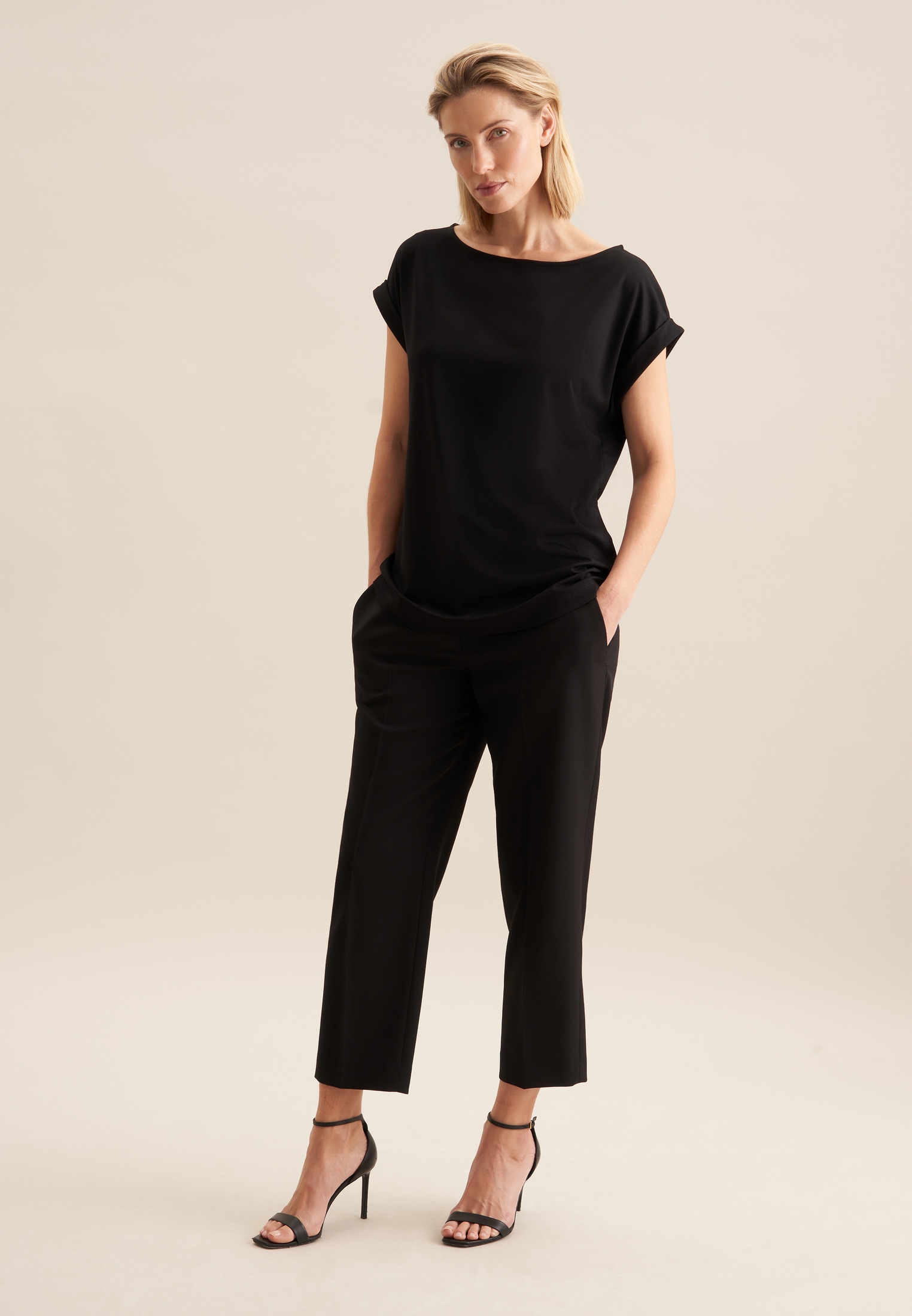 seidensticker Klassische Bluse »Schwarze Rose« Ohne Arm Rundhals Uni