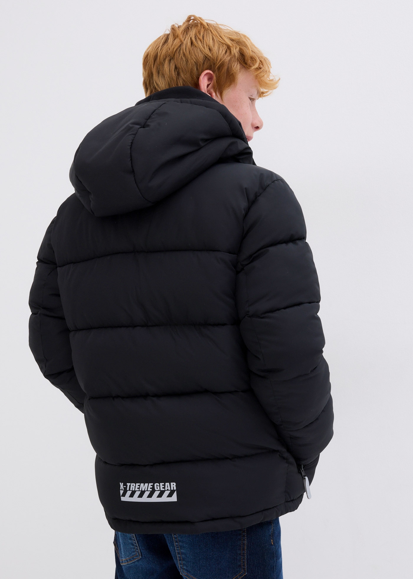 bonprix Winterjacke mit Kapuze mit Kapuze und Fleece, normale Passform, mit reflektierenden Details