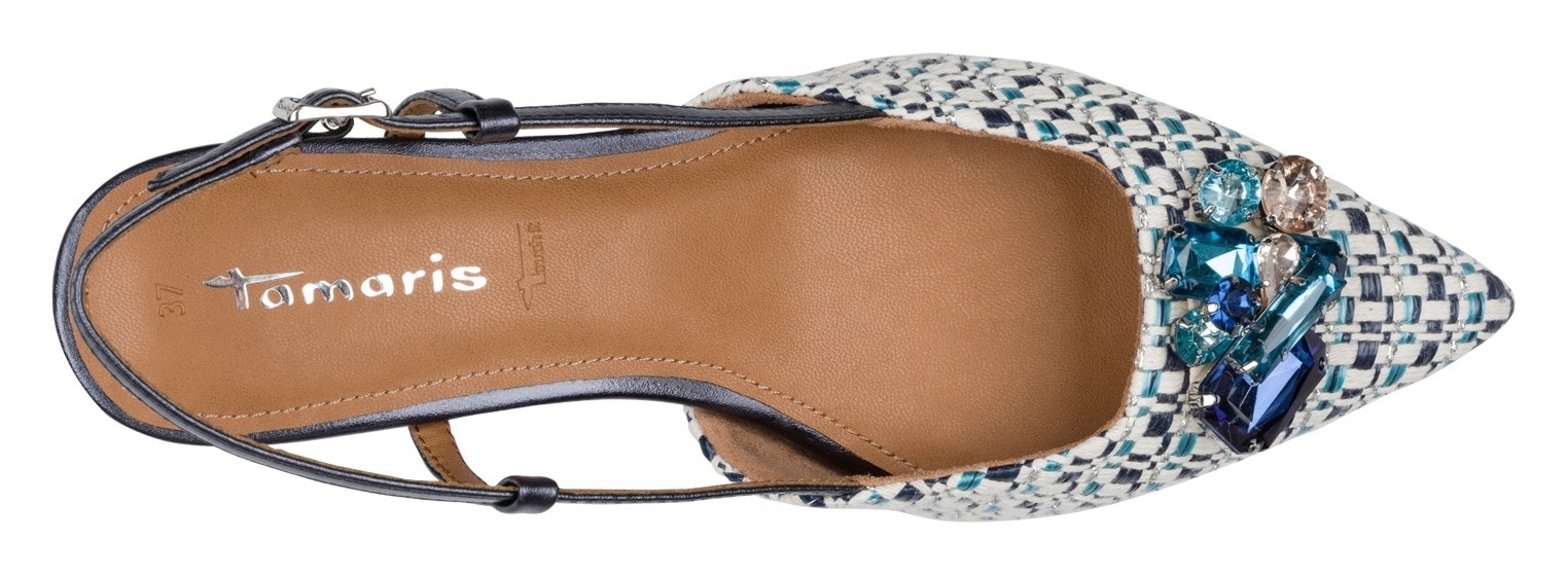 Tamaris Slingpumps  , Trichterabsatz, Businesschuh, Festtagsschuh, glänzende Schmucksteine