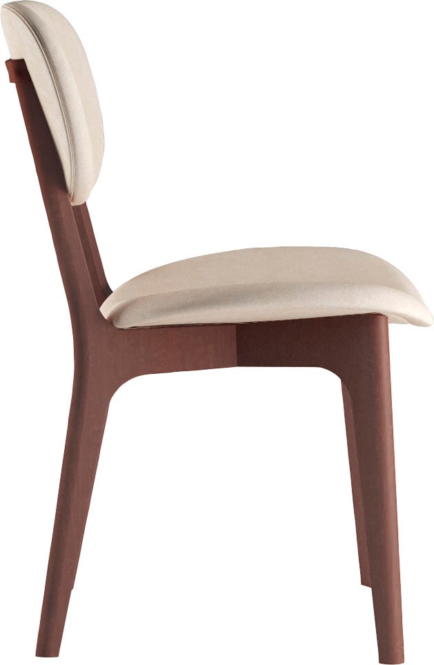 INOSIGN Stuhl »COZY Made in Italy«, (Set), 2 St., Microfaser, Gestell in Buche, Kirsch- oder Nussbaum, Massivholz, Design Stuhl